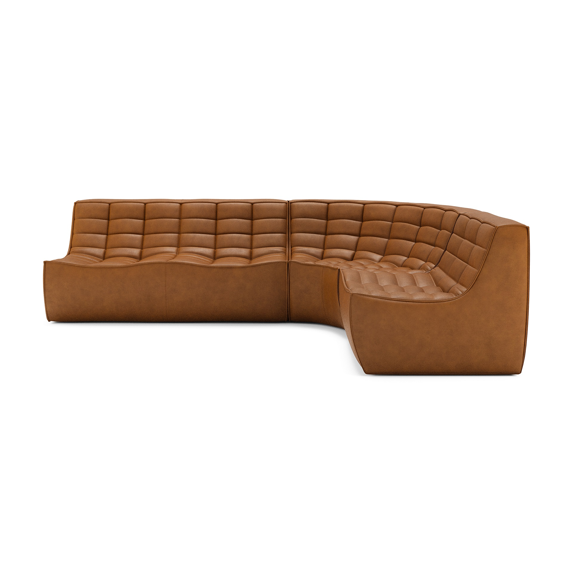 Modulaire bank N701 old saddle set 1+2 seat 90° ronde hoek