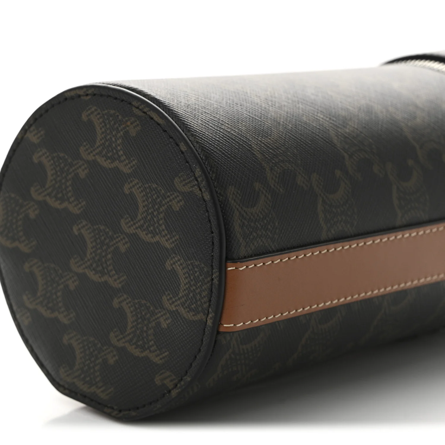 Triomphe Canvas Vertical Cylinder Bag Tan - Top Club