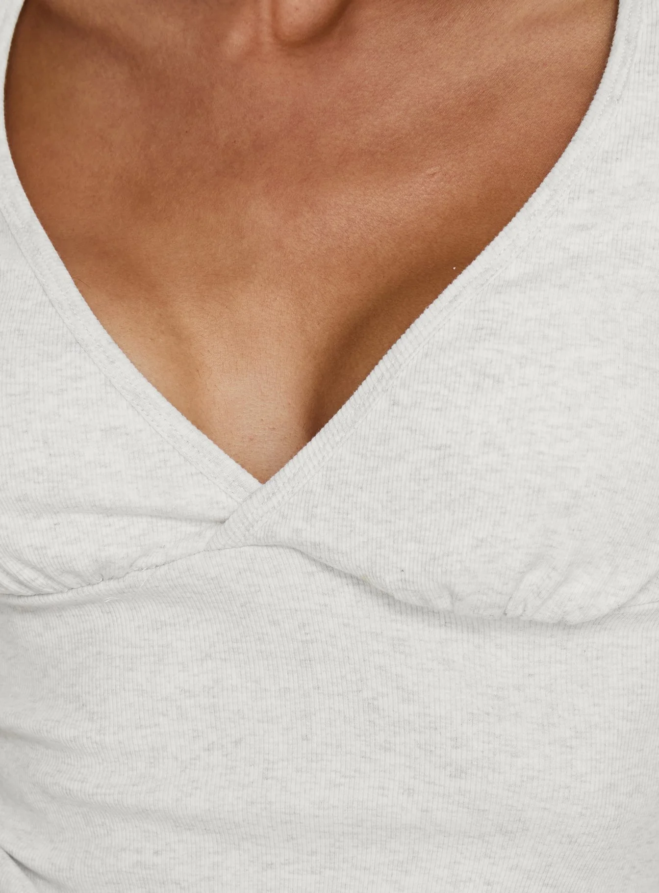 Baseline Cross Over Cap Sleeve Top Grey Marle