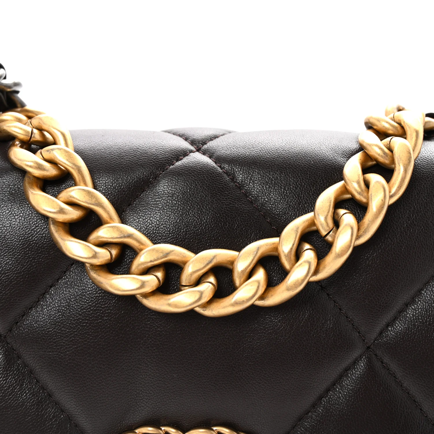 Lambskin Quilted Medium Chanel 19 Flap Dark Brown - Top Club