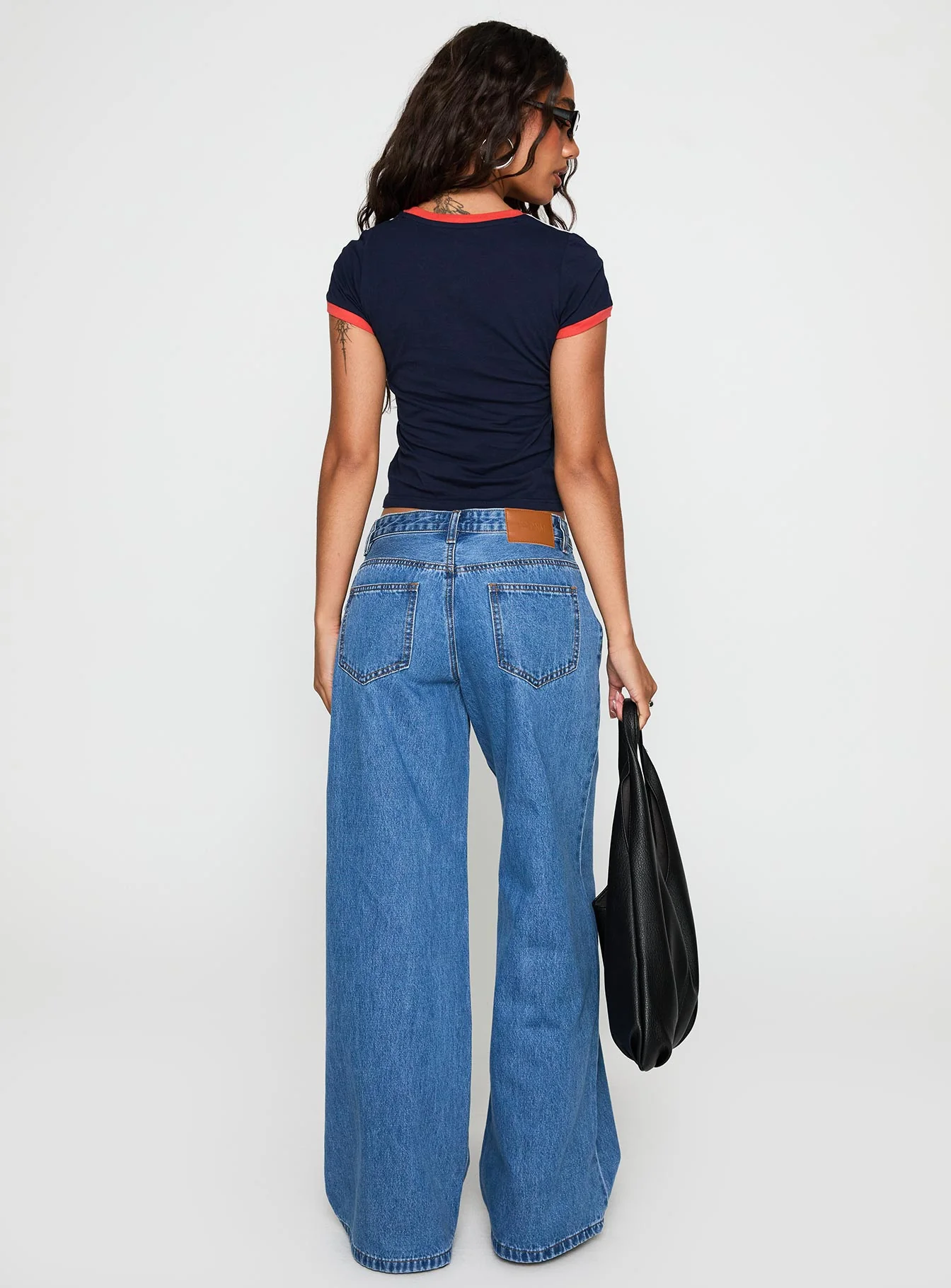 Supercut Low Rise Baggy Pleat Jeans Mid Blue