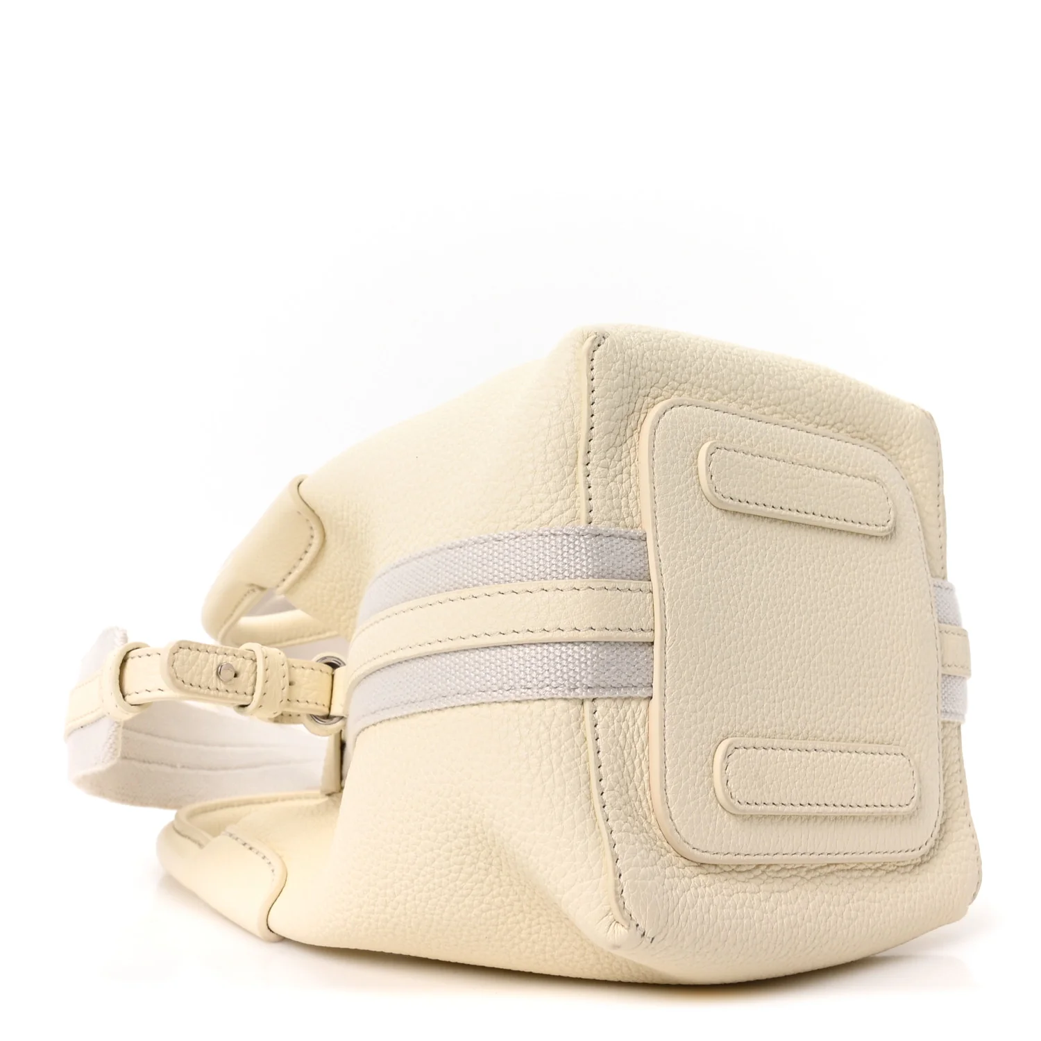 Grained Calfskin Micro Bale Bag Whisper White - Top Club
