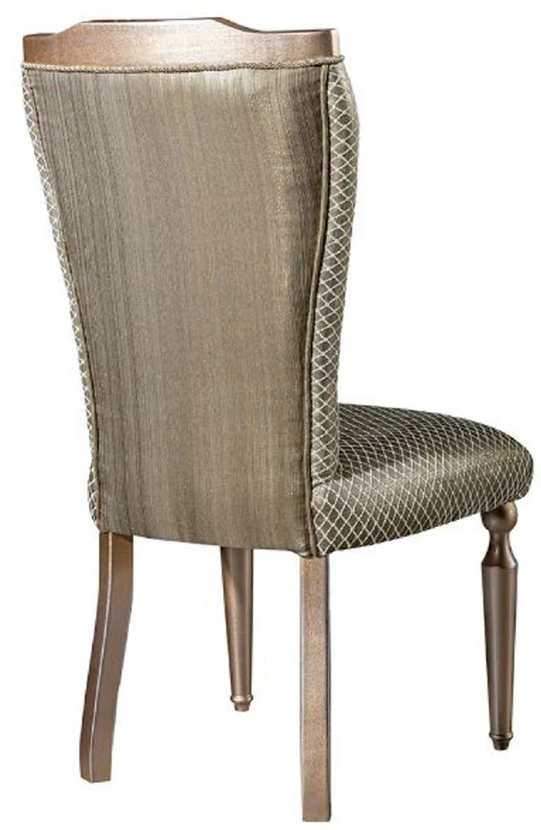 Luxury Baroque Dining Chair Green / Silver / Copper / Gold - Handmade Solid Wood Kitchen Chair - Dining Room Furniture in Baroque Style