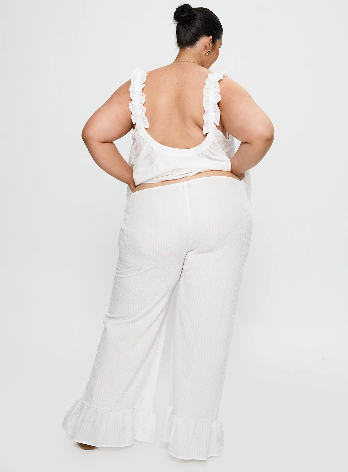 Santabelle Frill Pants White Curve