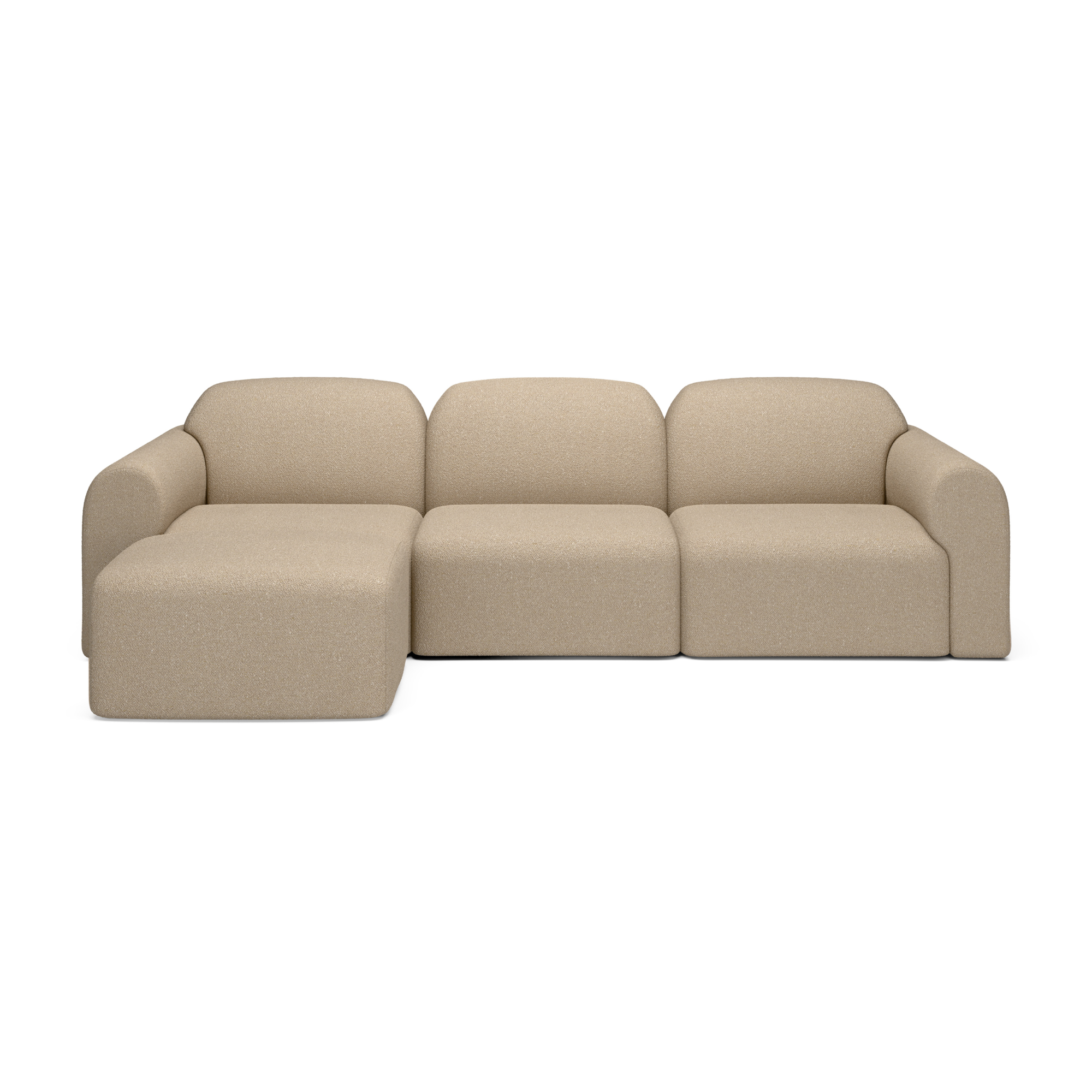 3-zitsbank Bulky met hocker almond