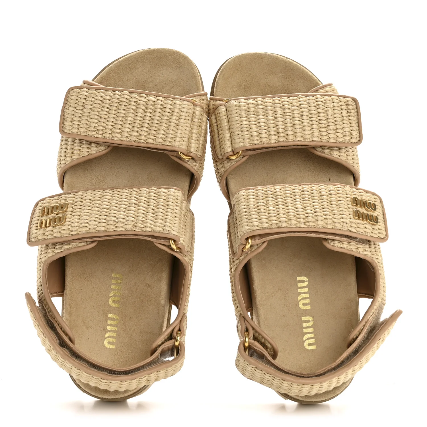 Raffia Sporty Sandals 38 Naturale