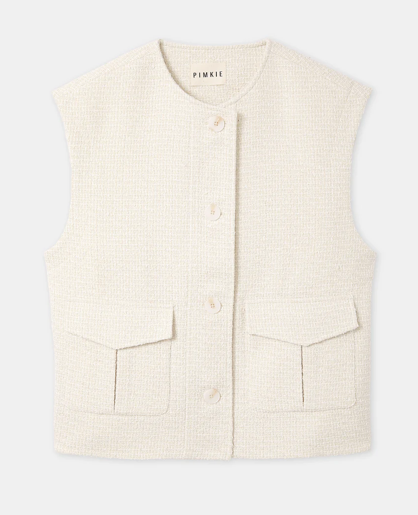 Pimkie Veste sans manches en tweed avec lurex