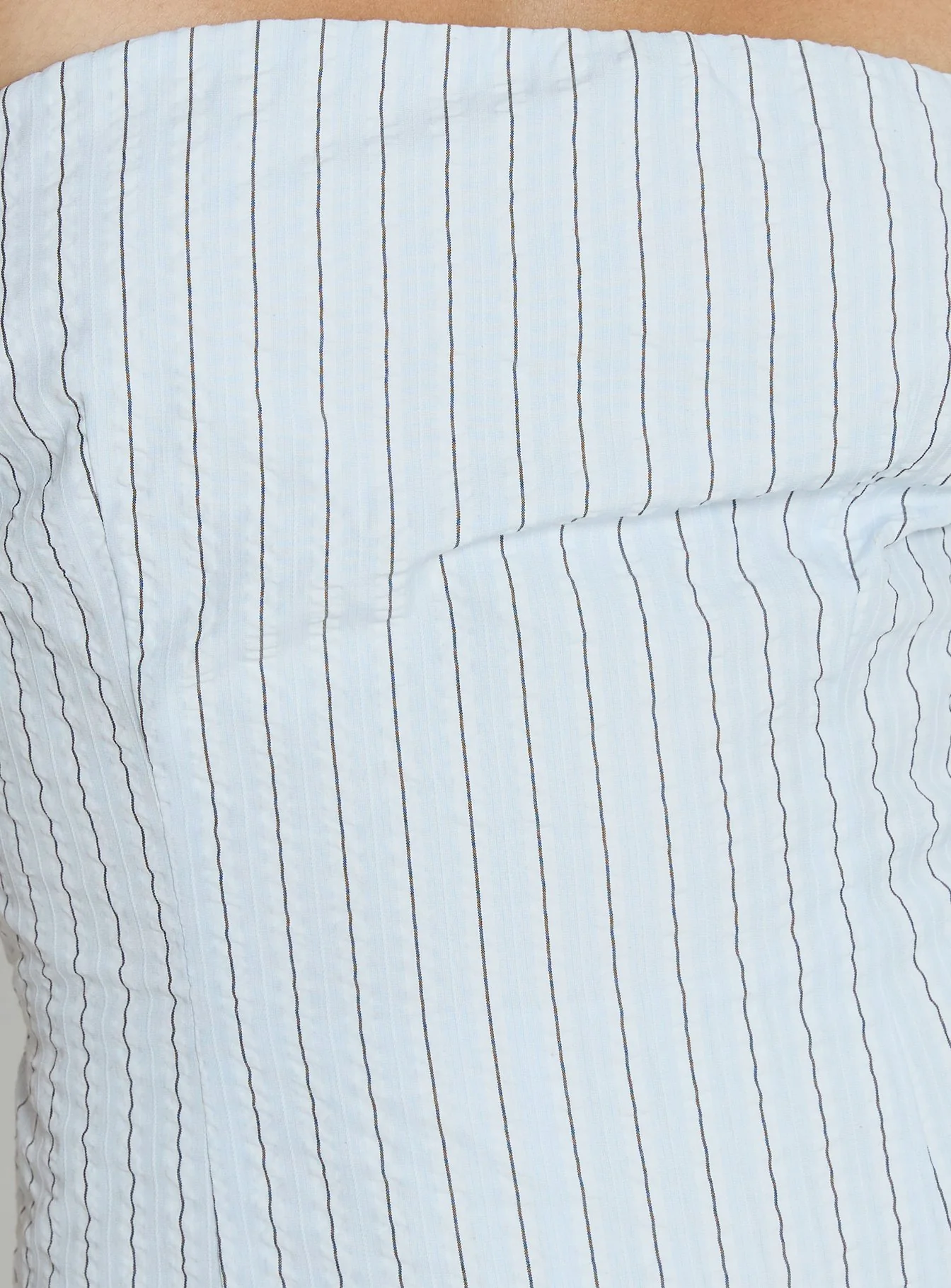 Yumiko Strapless Playsuit Blue Stripe