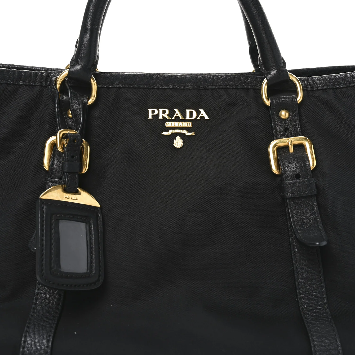 Tessuto Nylon Soft Calf Small Tote Black - Top Club