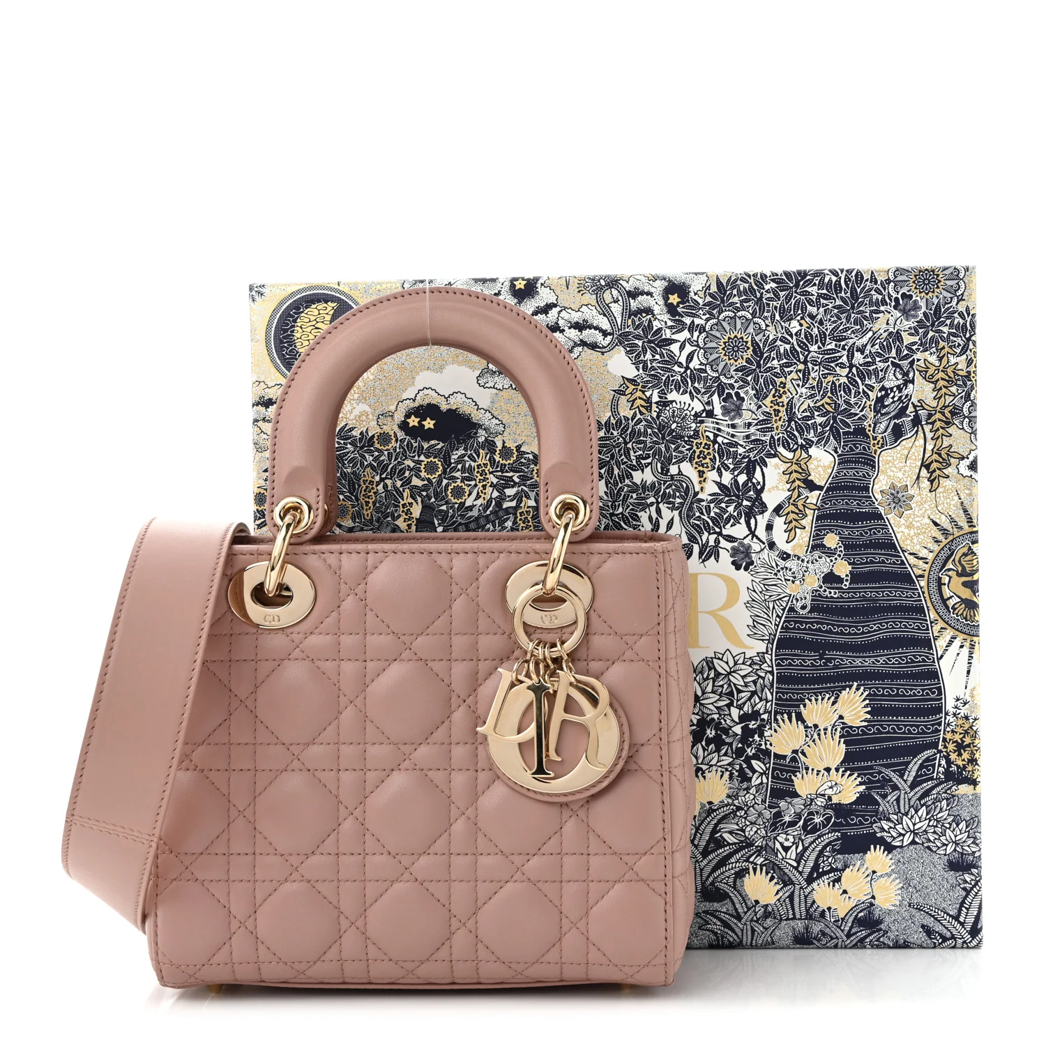 Lambskin Cannage Small Lucky Badges My Lady Dior Fard - Top Club
