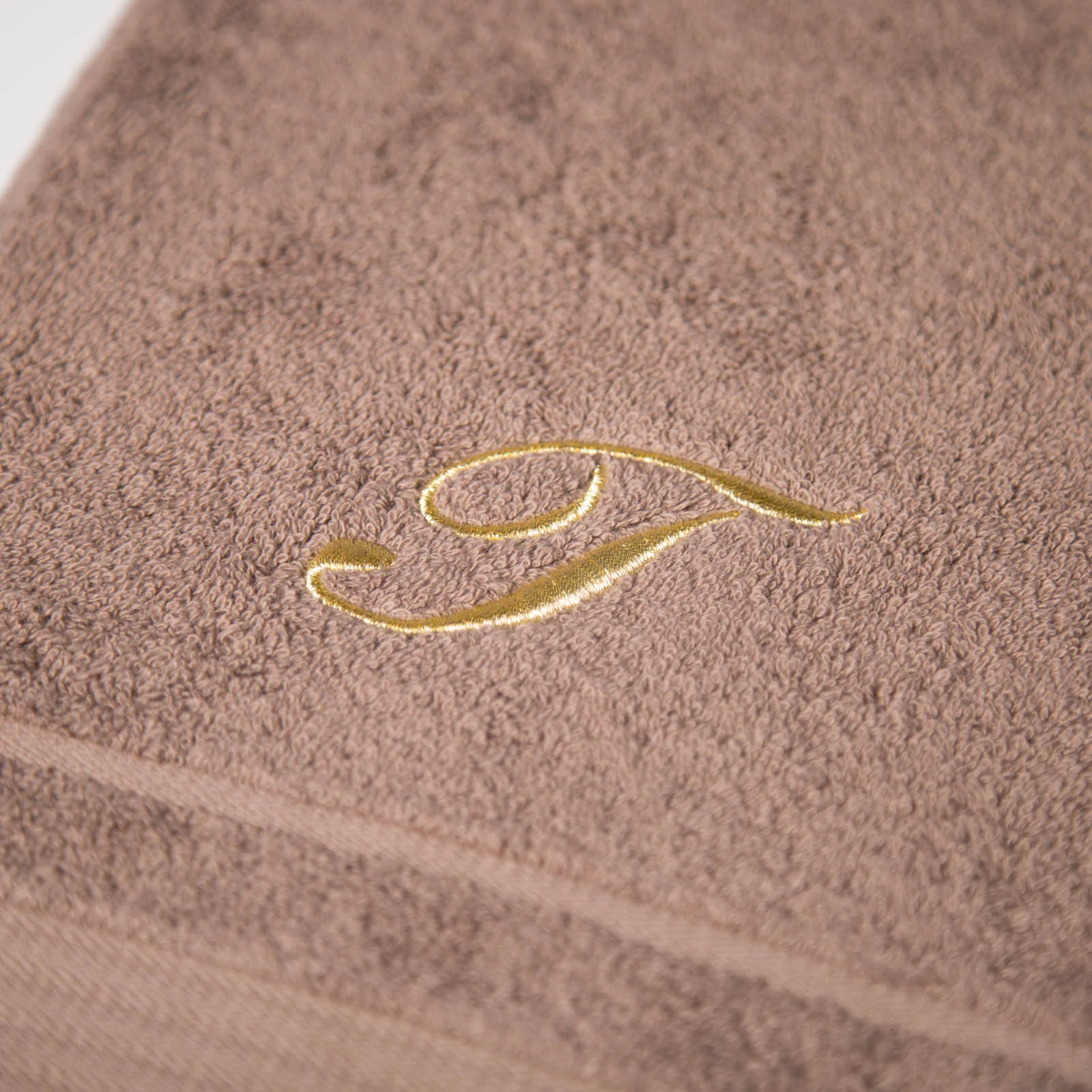 Asciugamano Con Ospite In Cotone Ricamata Lettera T Caffè Caleffi