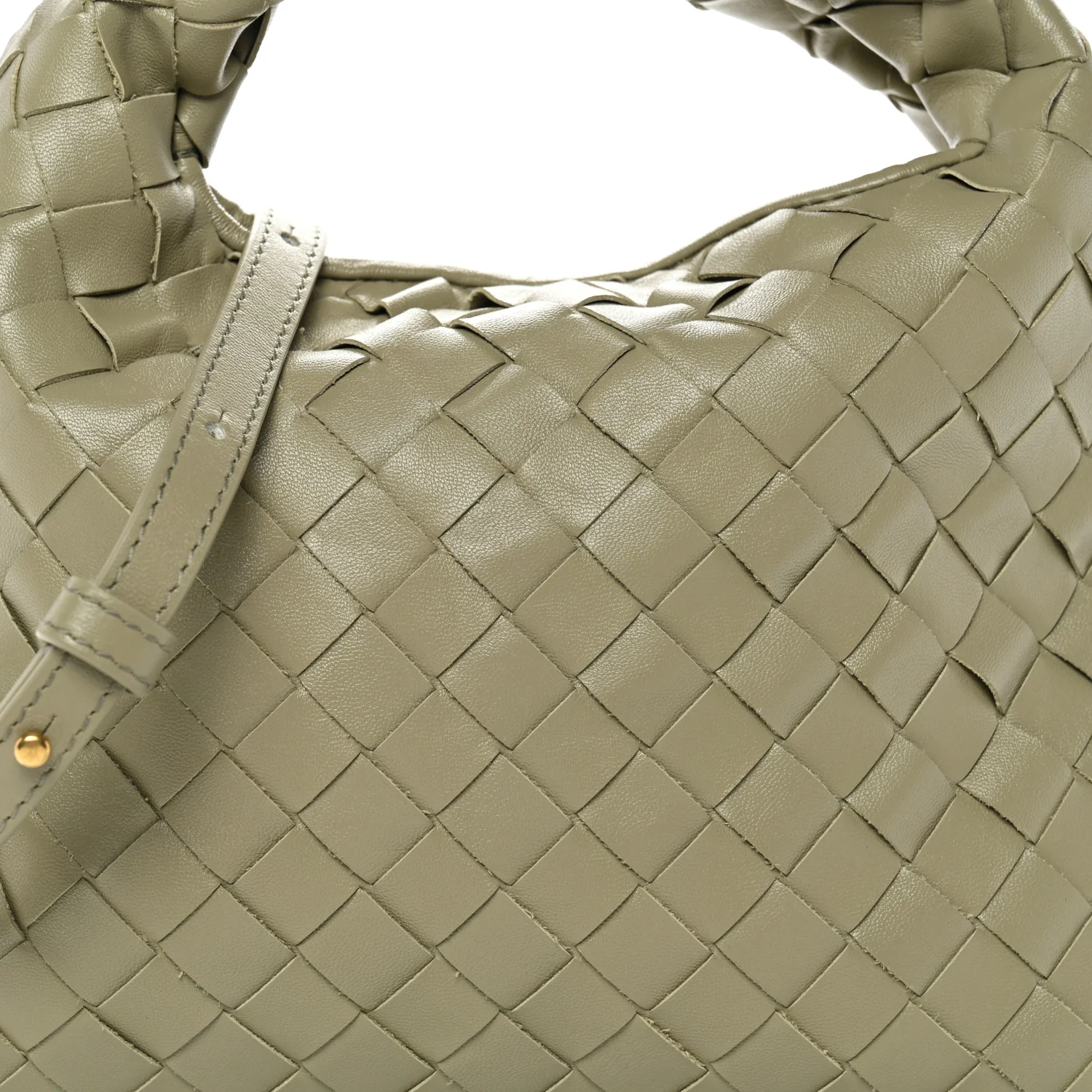 Calfskin Intrecciato Mini Hop Travertine - Top Club