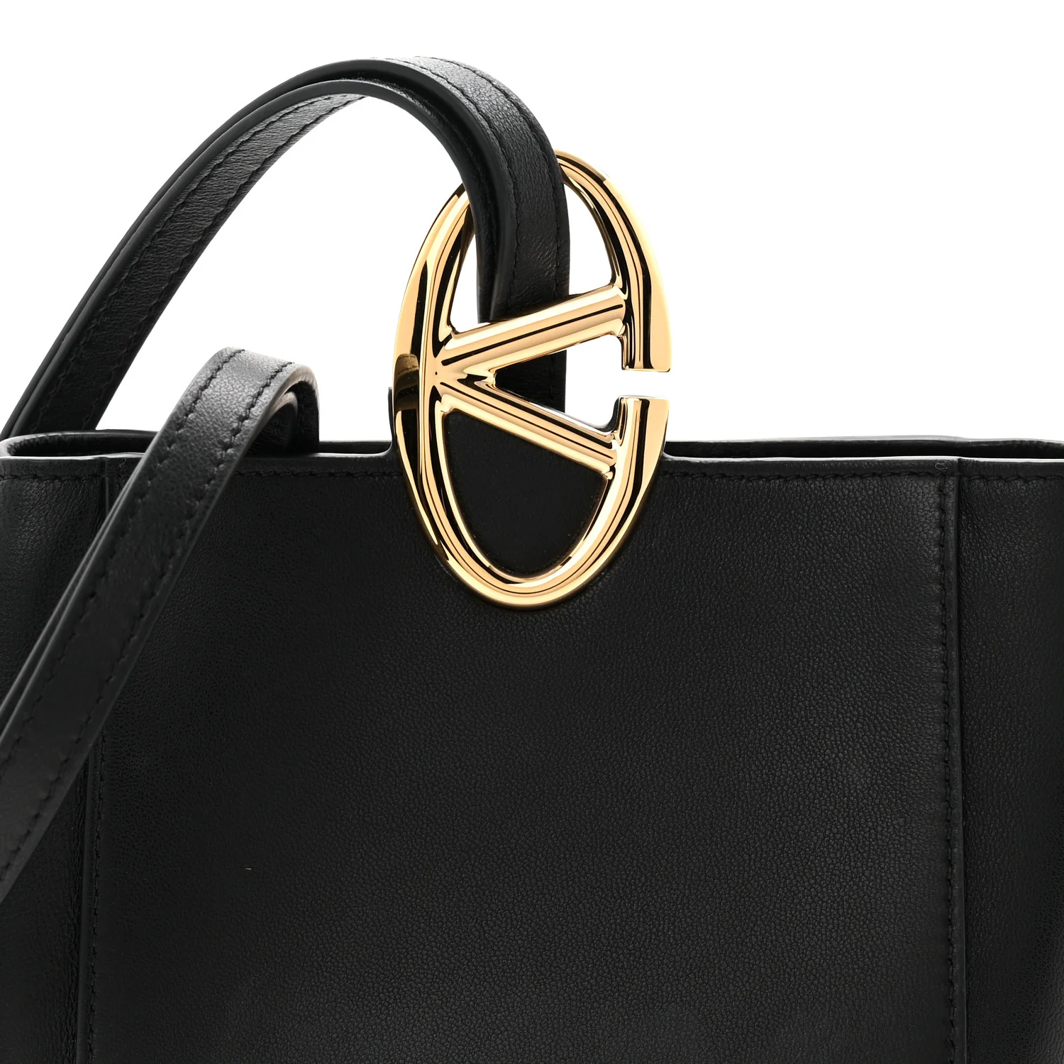 Nappa VLogo Bold Bucket Bag Black - Top Club