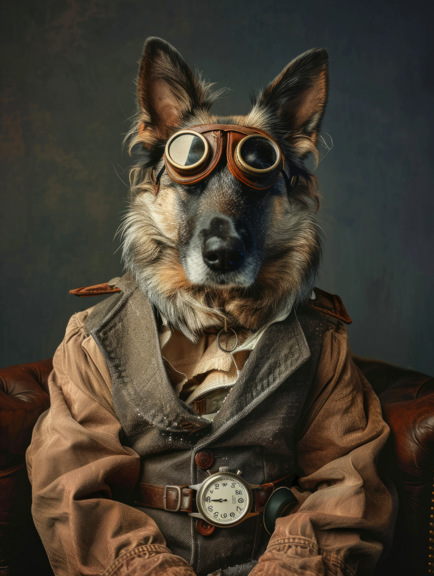 Canvas schilderij van een Belgische Mechelse Hond 100x200 cm