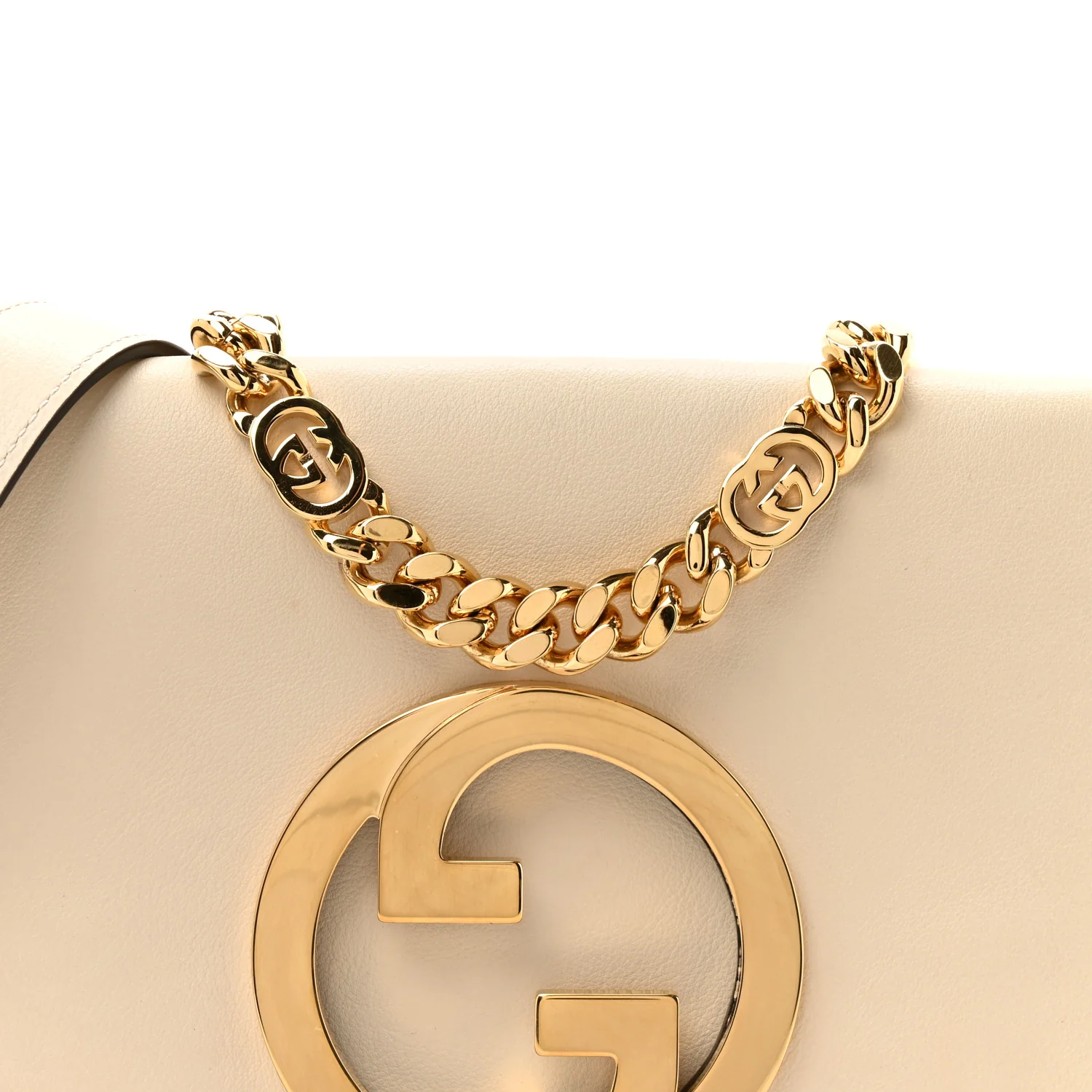 Roxy Calfskin Blondie Chain Shoulder Flap Bag Mystic White - Top Club