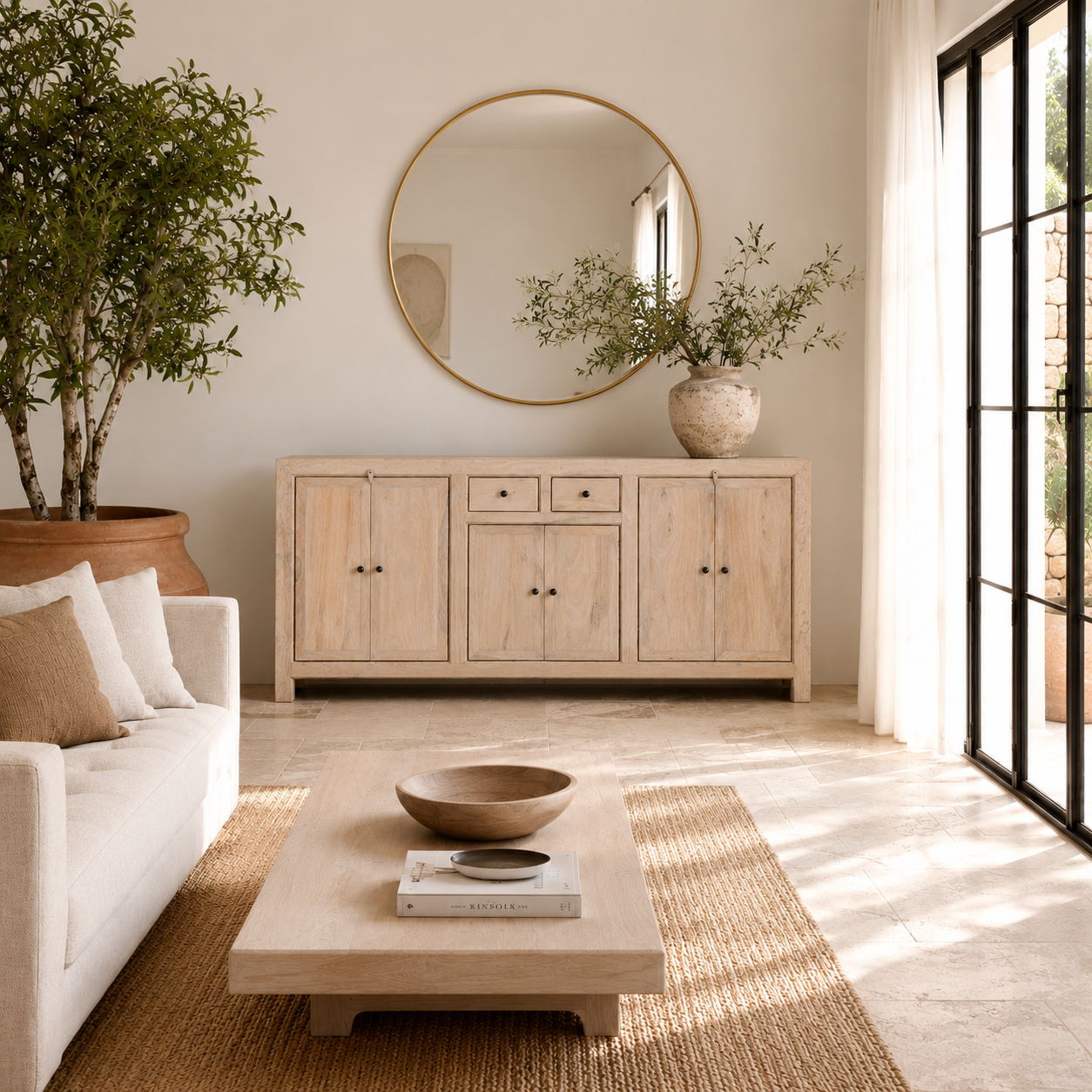 Abhinav - Houten Dressoir Sandblasted