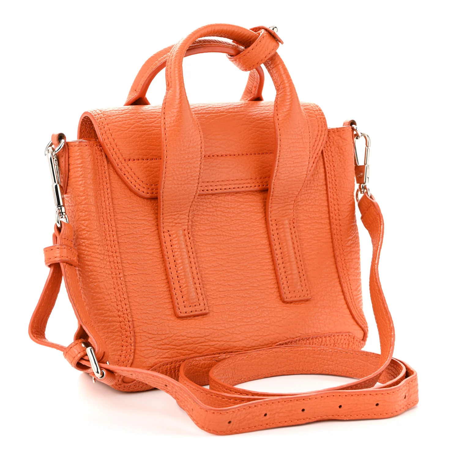 Textured Calfskin Mini Pashli Satchel Orange - Top Club
