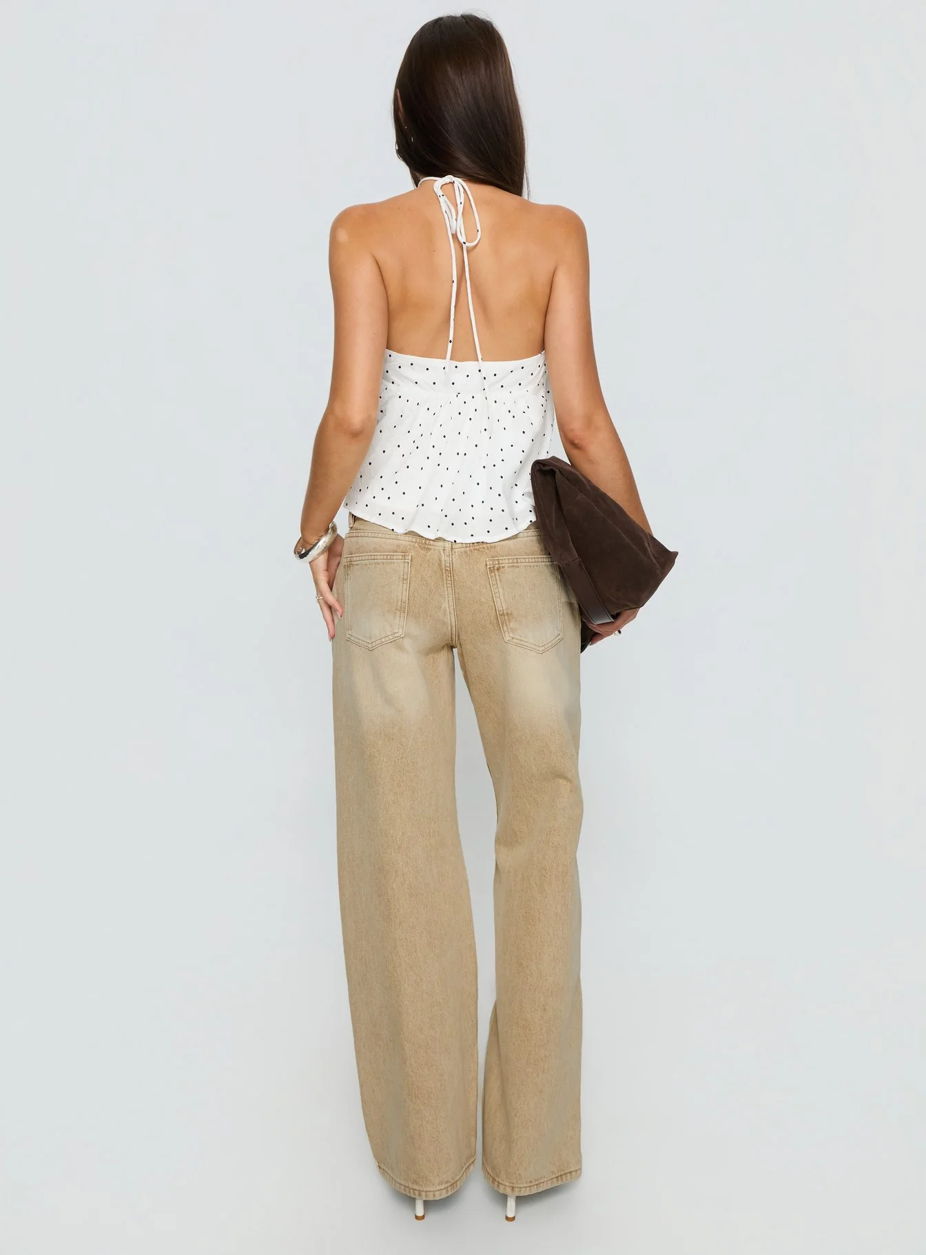 Serenitia Mid Rise Relaxed Jeans Sandy Brown Wash