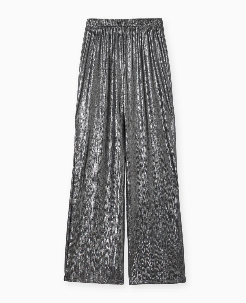 Pimkie Pantalon fluide en tissu texturé avec lurex doré