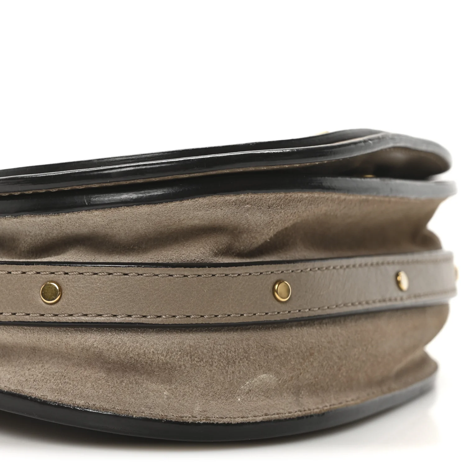 Calfskin Suede Small Nile Bracelet Bag Motty Grey - Top Club