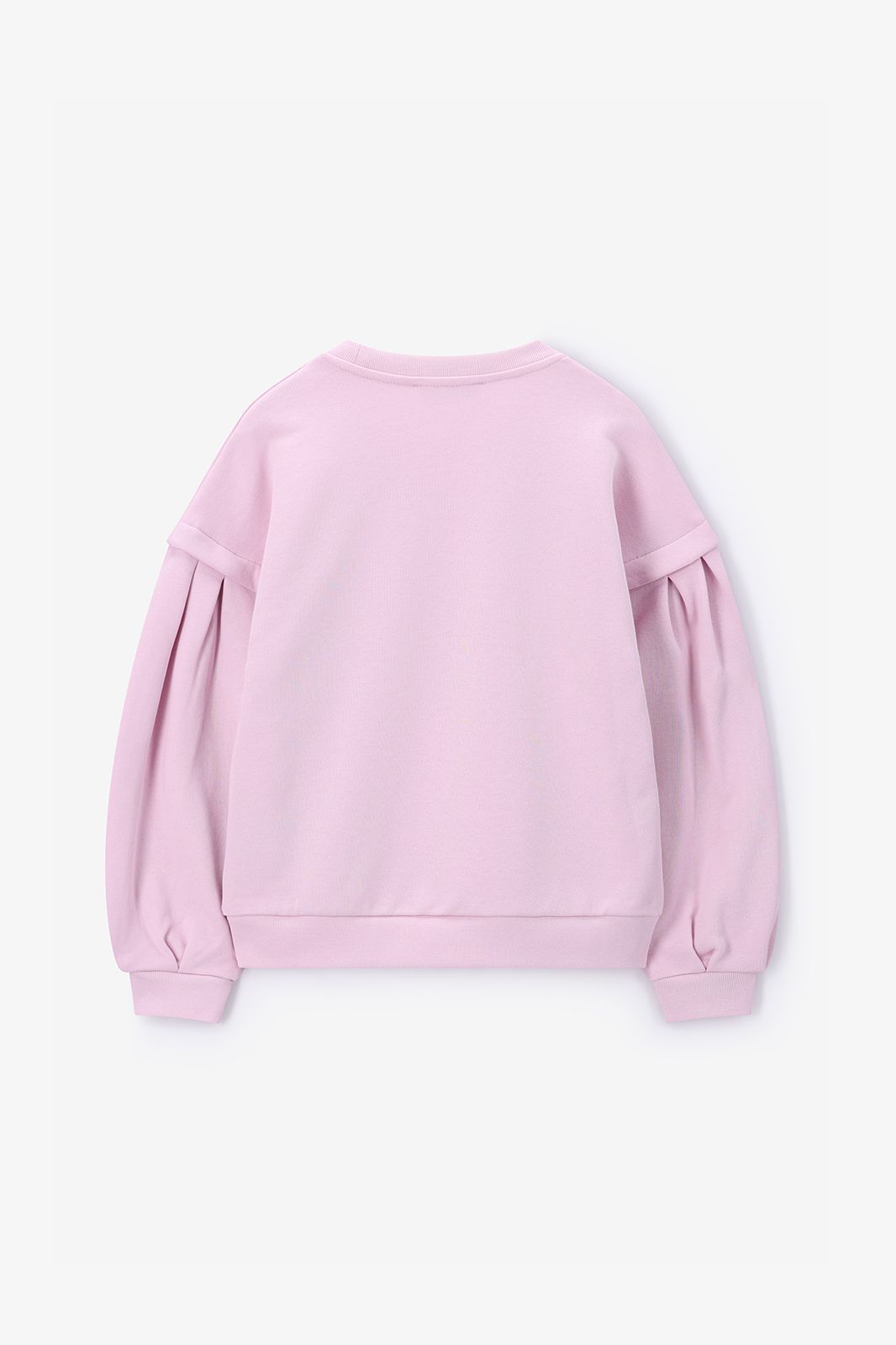 Lichtroze sweater met pofmouwen