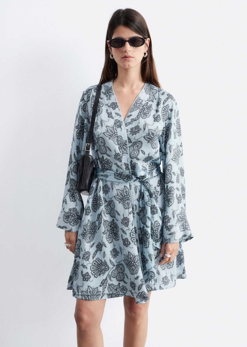 & Other Stories FLORAL WRAP MINI DRESS