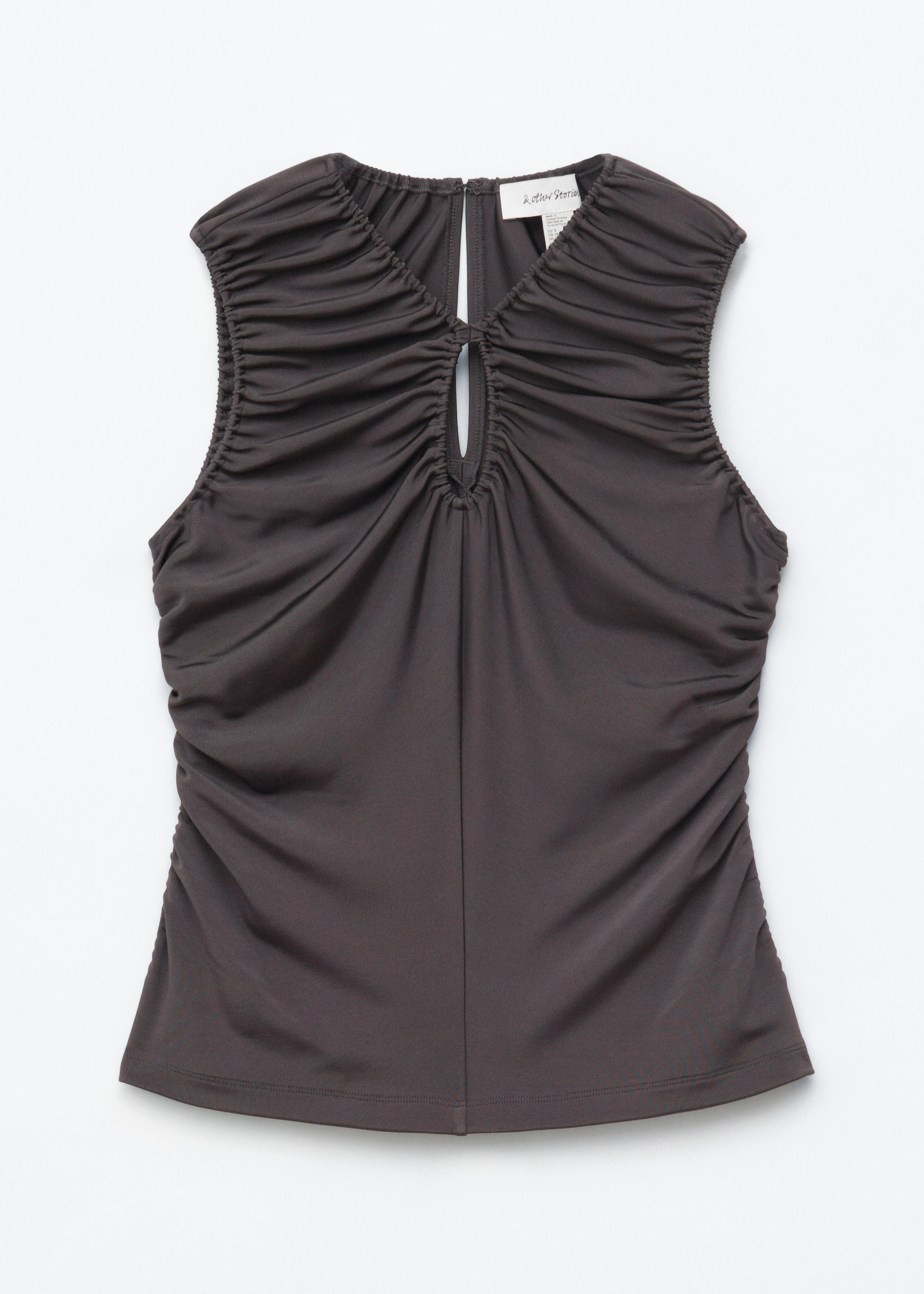 & Other Stories RUCHED KEYHOLE-NECK TOP