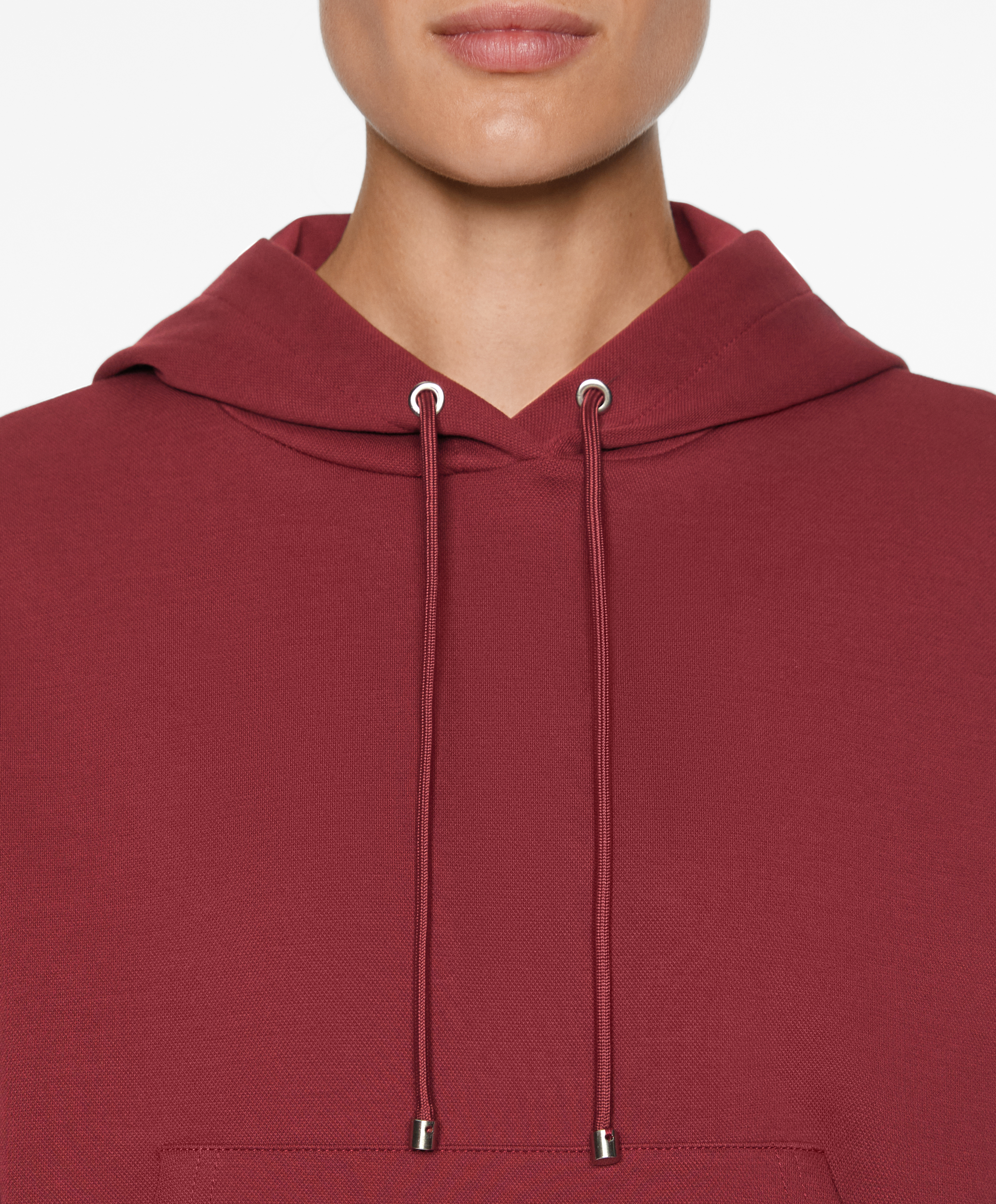 OYSHO Cotton blend hoodie with piping