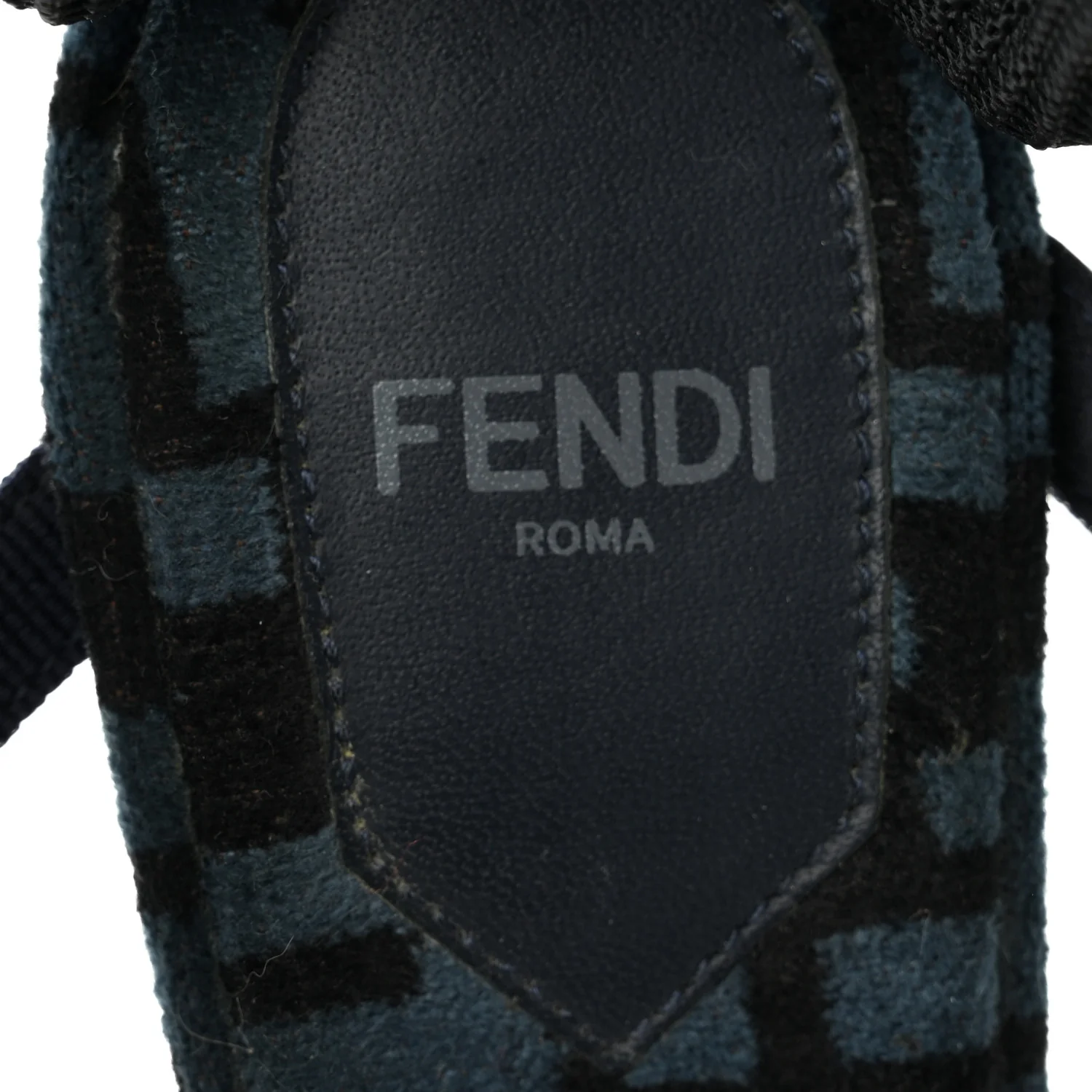 Fabric Jacquard FF Colibri Lite 85mm Slingback Pumps 38 Black Blue - Top Club