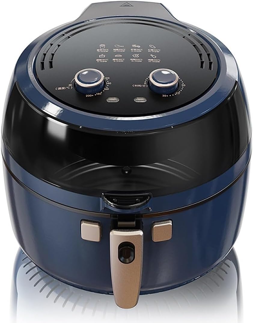 Friggitrice ad Aria Intelligente, Forno Elettrico Caldo da 1800 W con capacità di 8 Litri, Doppia manopola, Sistema di circolazione 'Aria Calda 3D, Finestra visiva, miscelazione Automatica