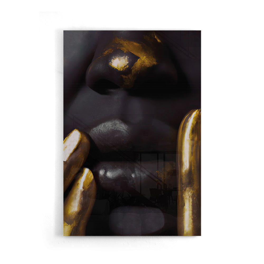 Walljar acrylglas schilderij - Golden Fingers Acrylglas schilderij - 150 x 225 cm