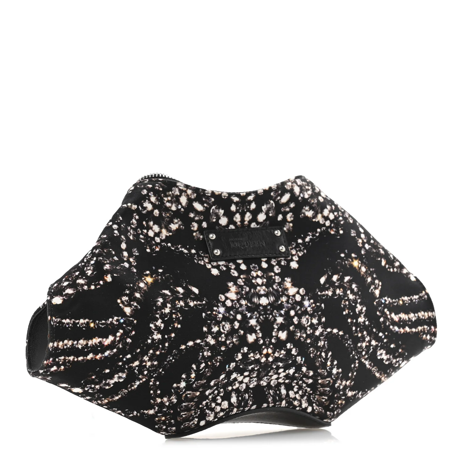 Silk Dandelion Print De Manta Clutch Black - Top Club