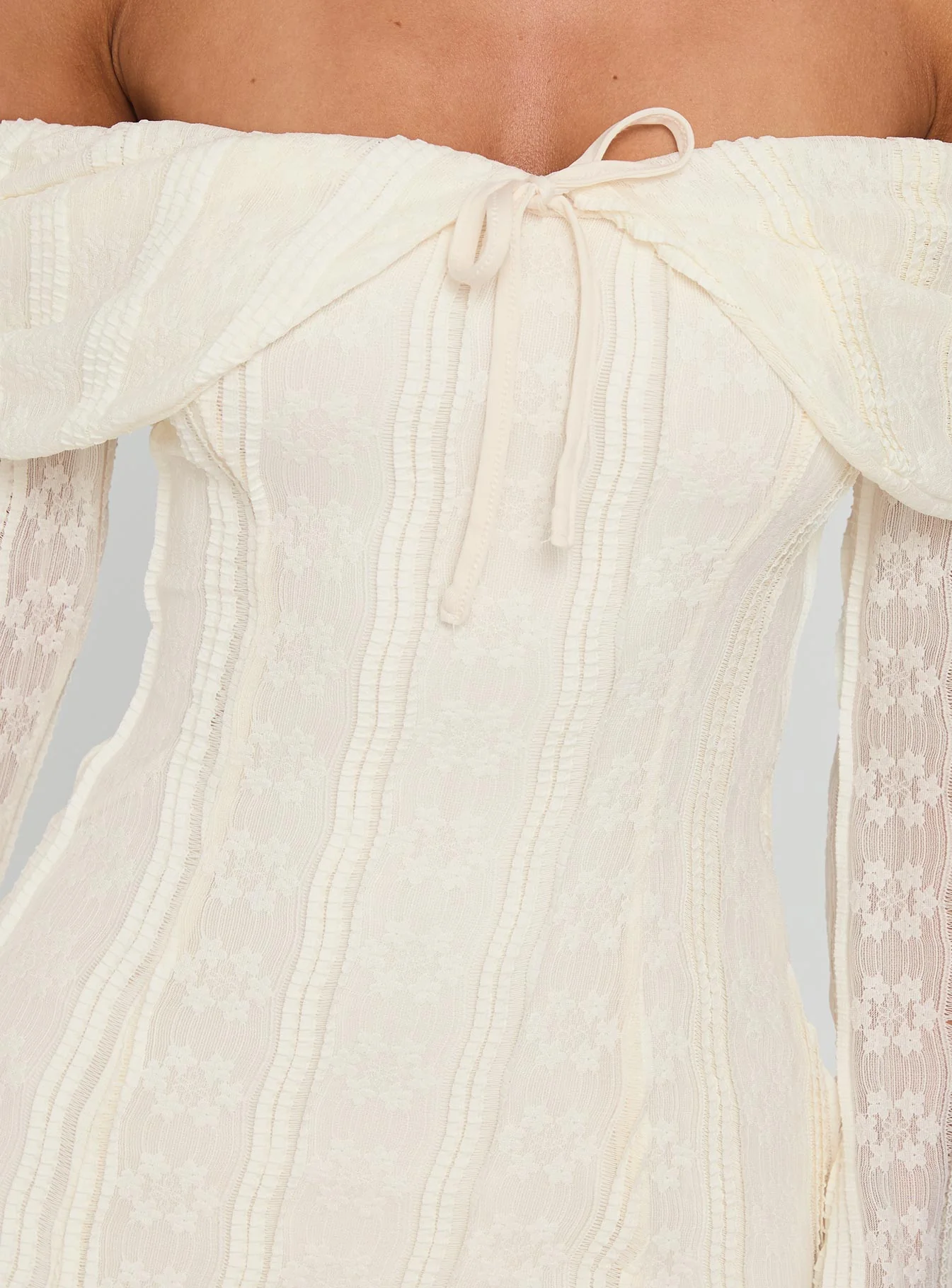 Colettie Long Sleeve Mini Dress Cream