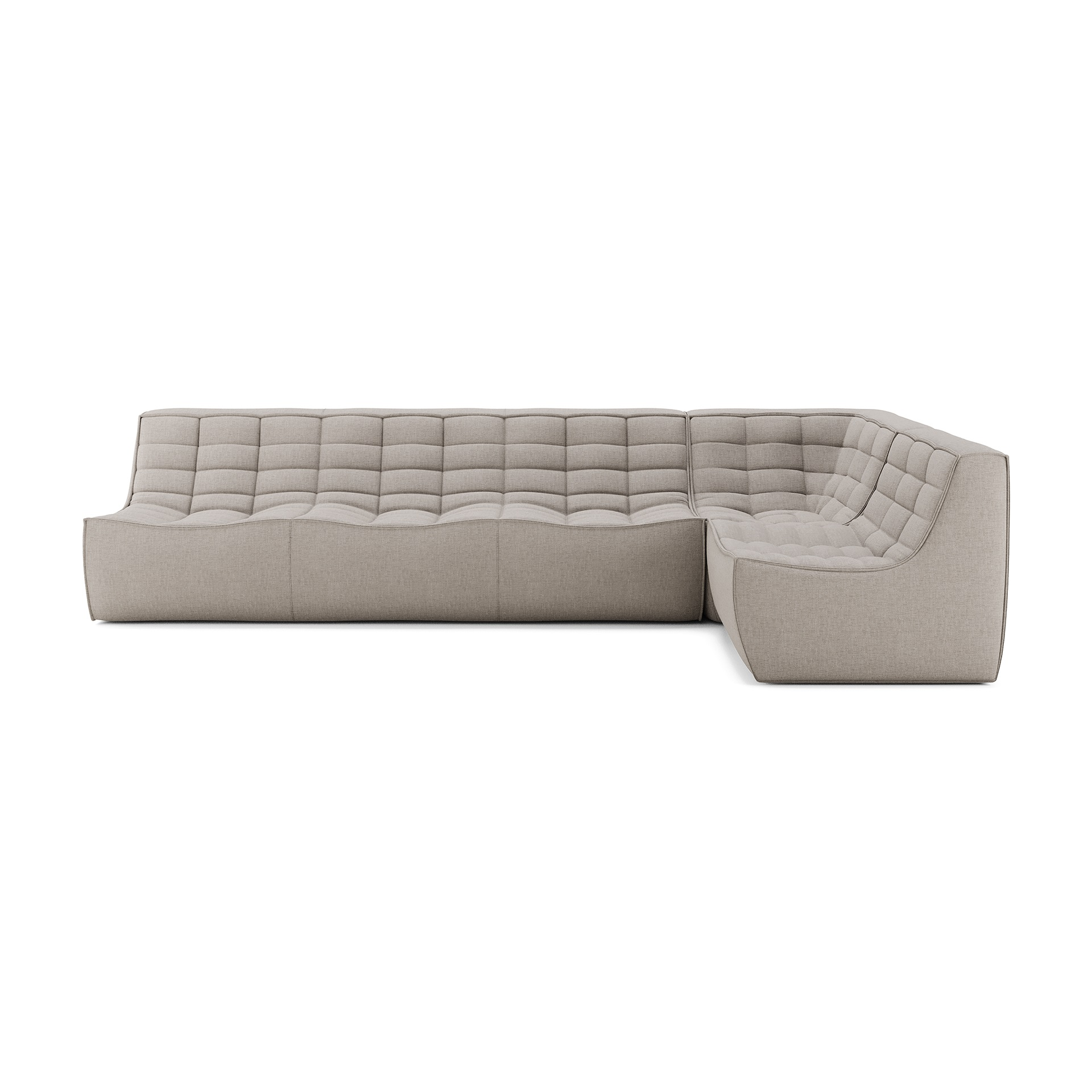Modulaire bank N701 ecru set 1+3 seat, 90° rechte hoek