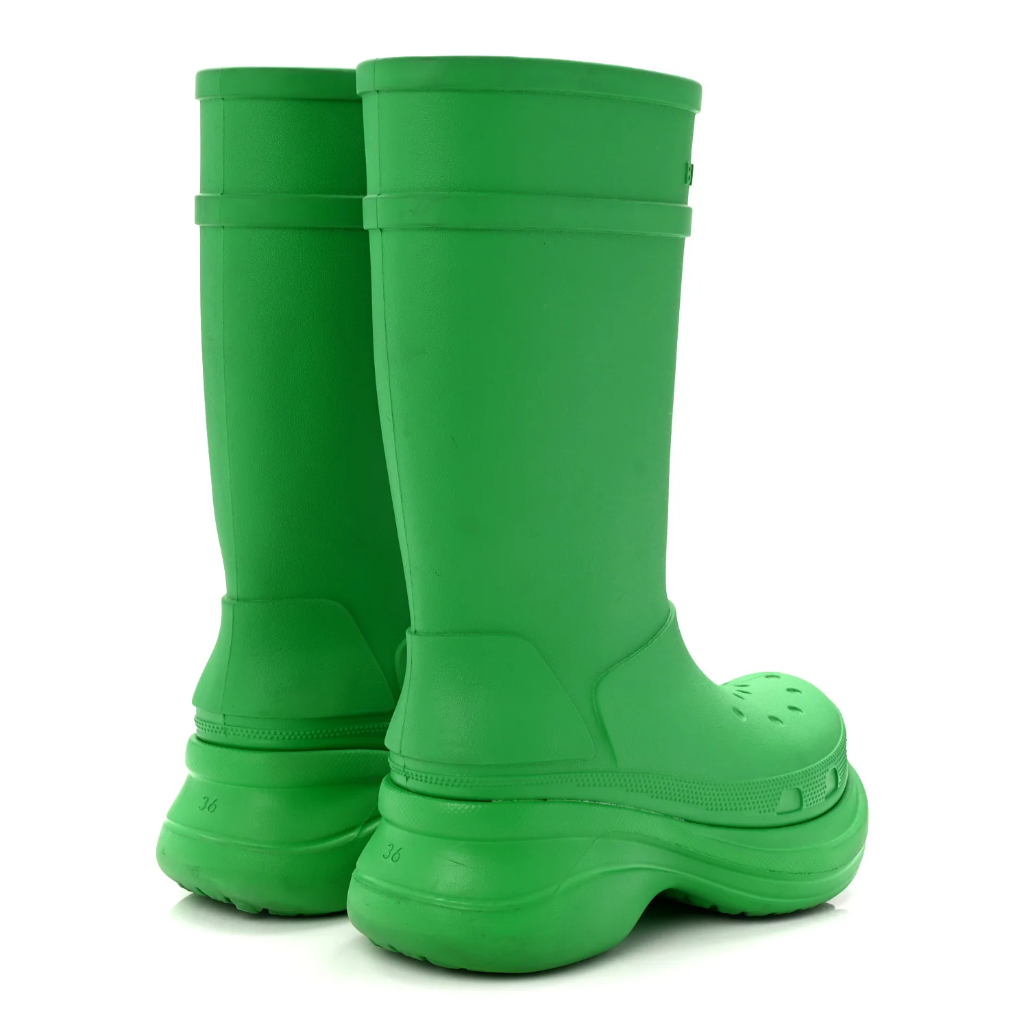 X CROCS Rubber Womens Rain Boots 36 Grass Green - Top Club