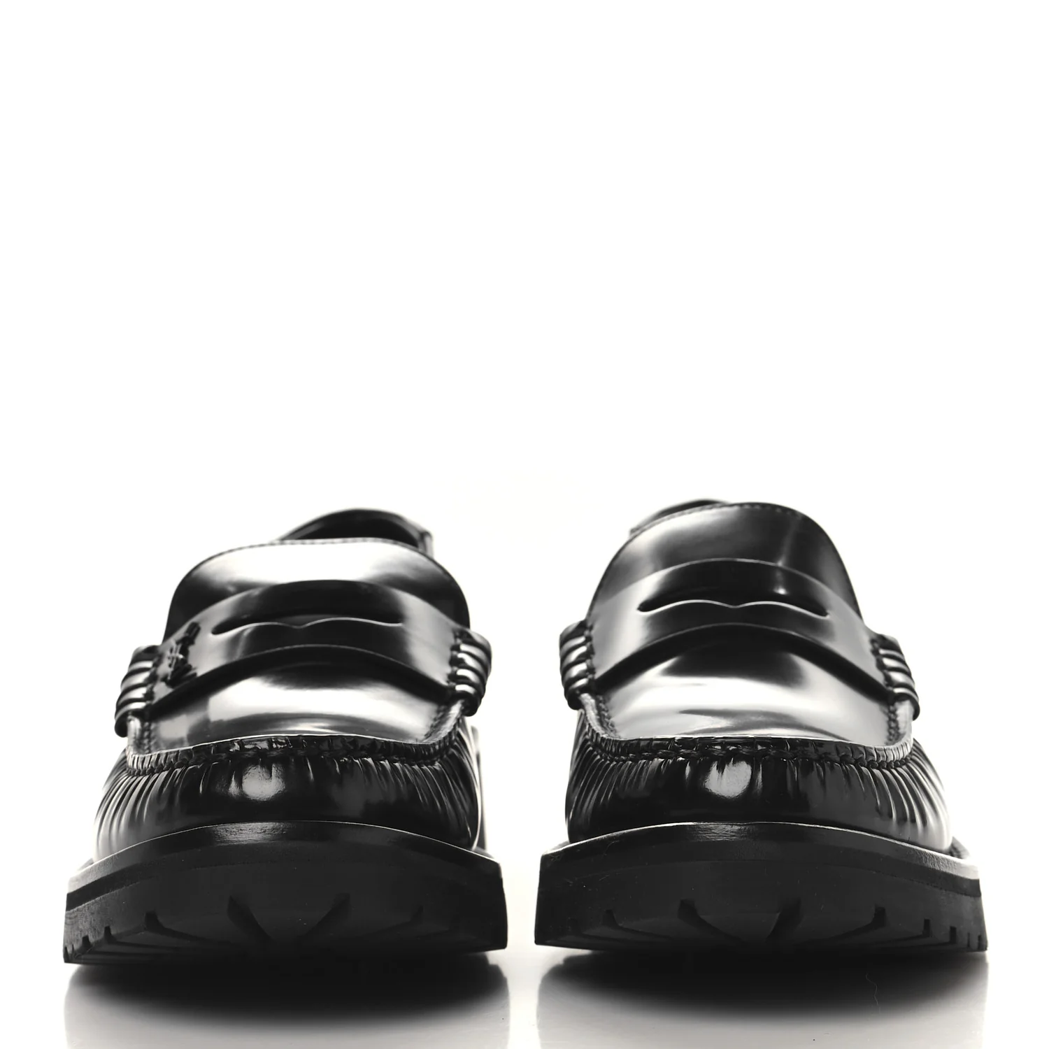 Glazed Calfskin Le Loafer 15 Penny Slippers 38.5 Black - Top Club