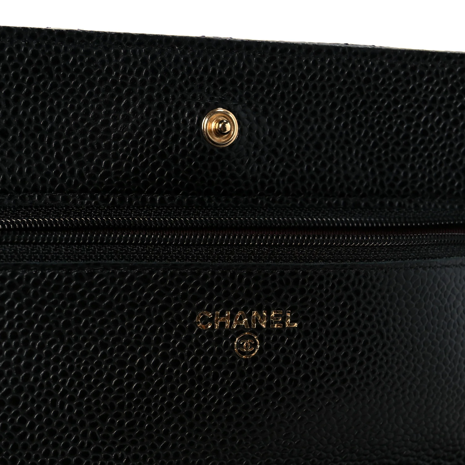 Caviar Quilted Wallet On Chain WOC Black - Top Club