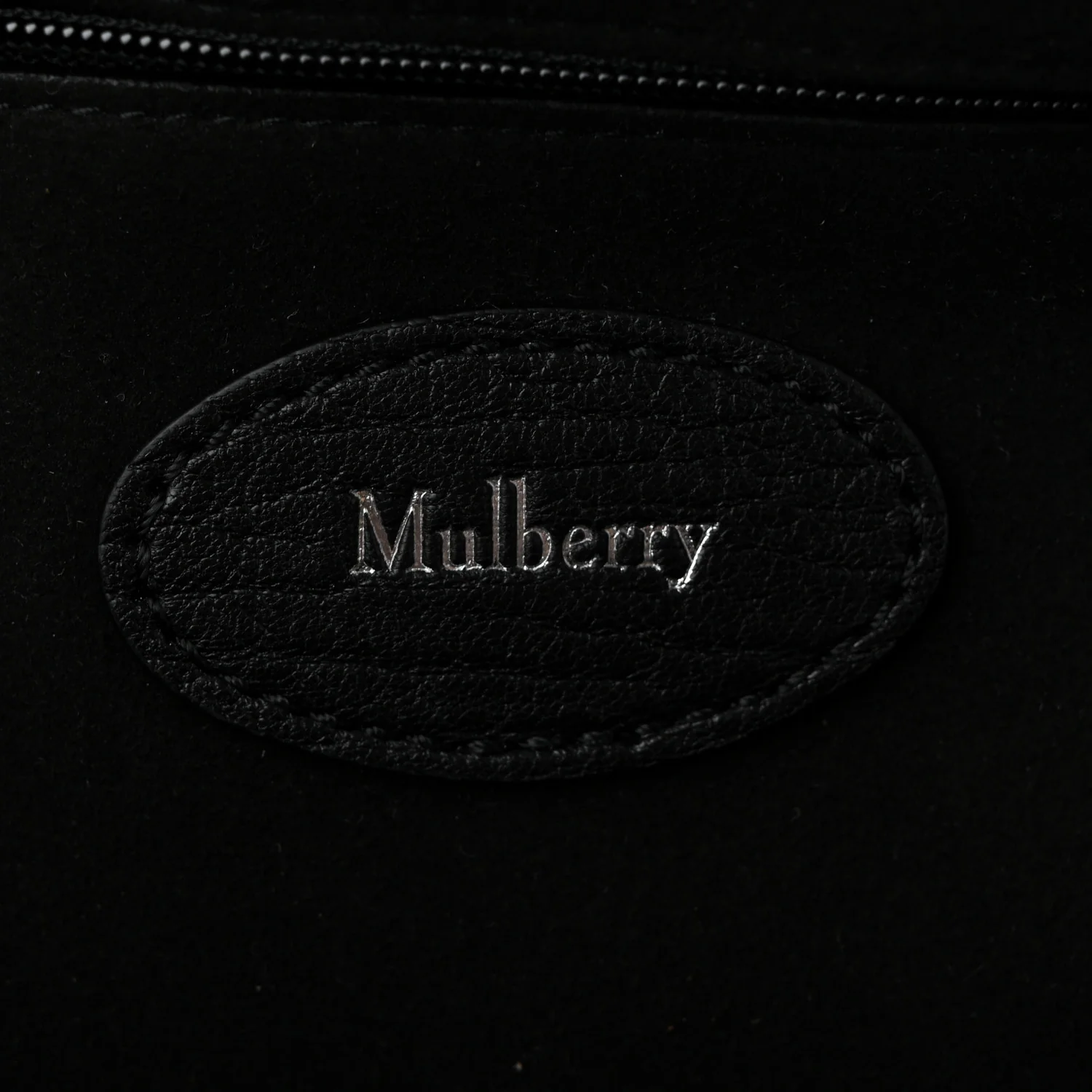Natural Grain Small Bayswater Satchel Black - Top Club