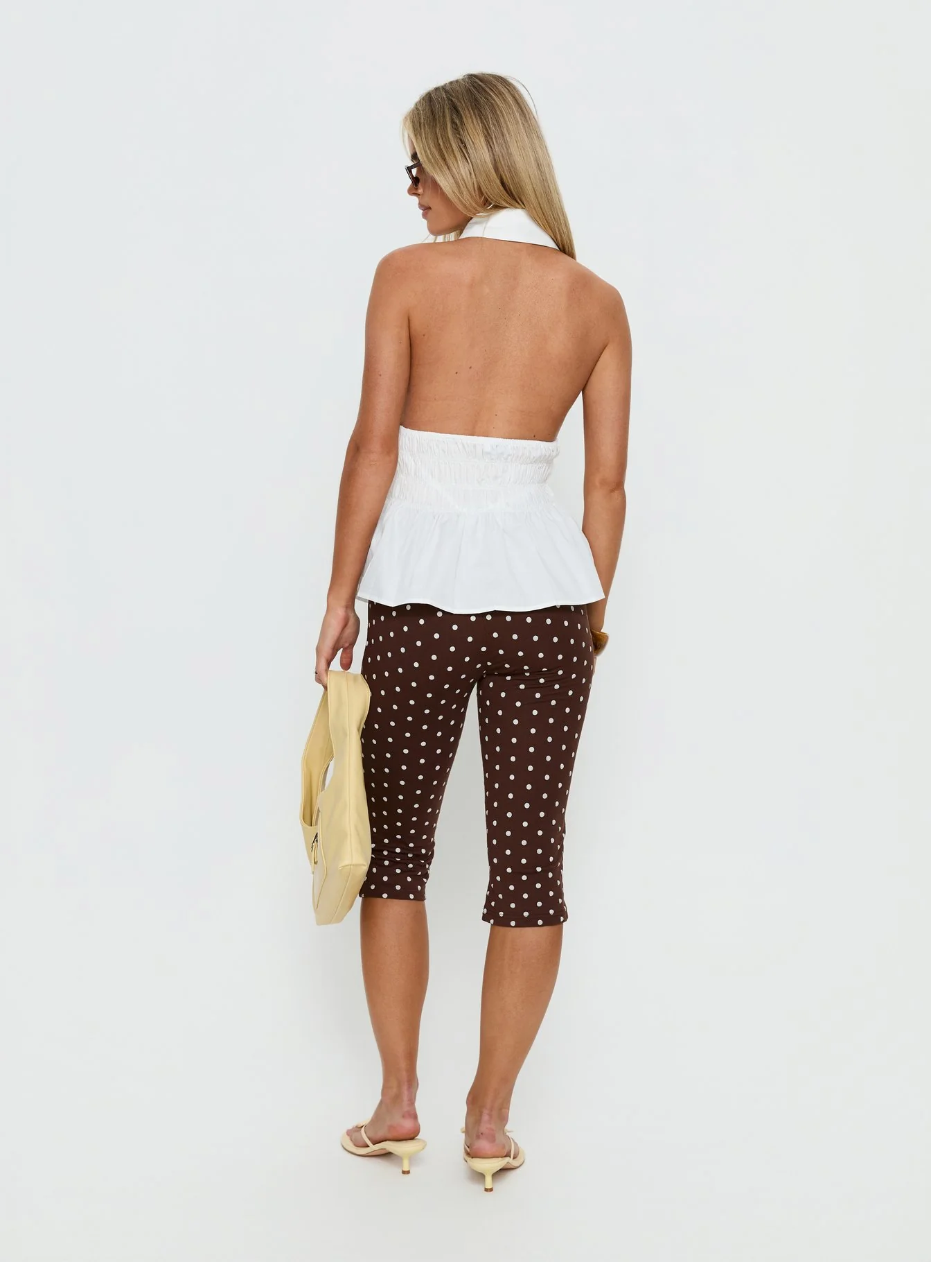 Samaira Capri Pant Brown Polka Dot