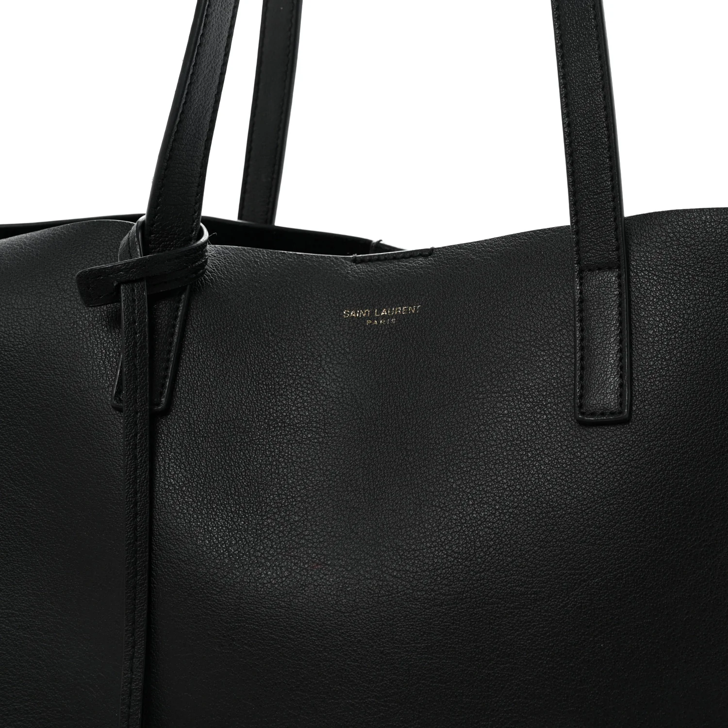 Calfskin Large Shopping Tote Black - Top Club