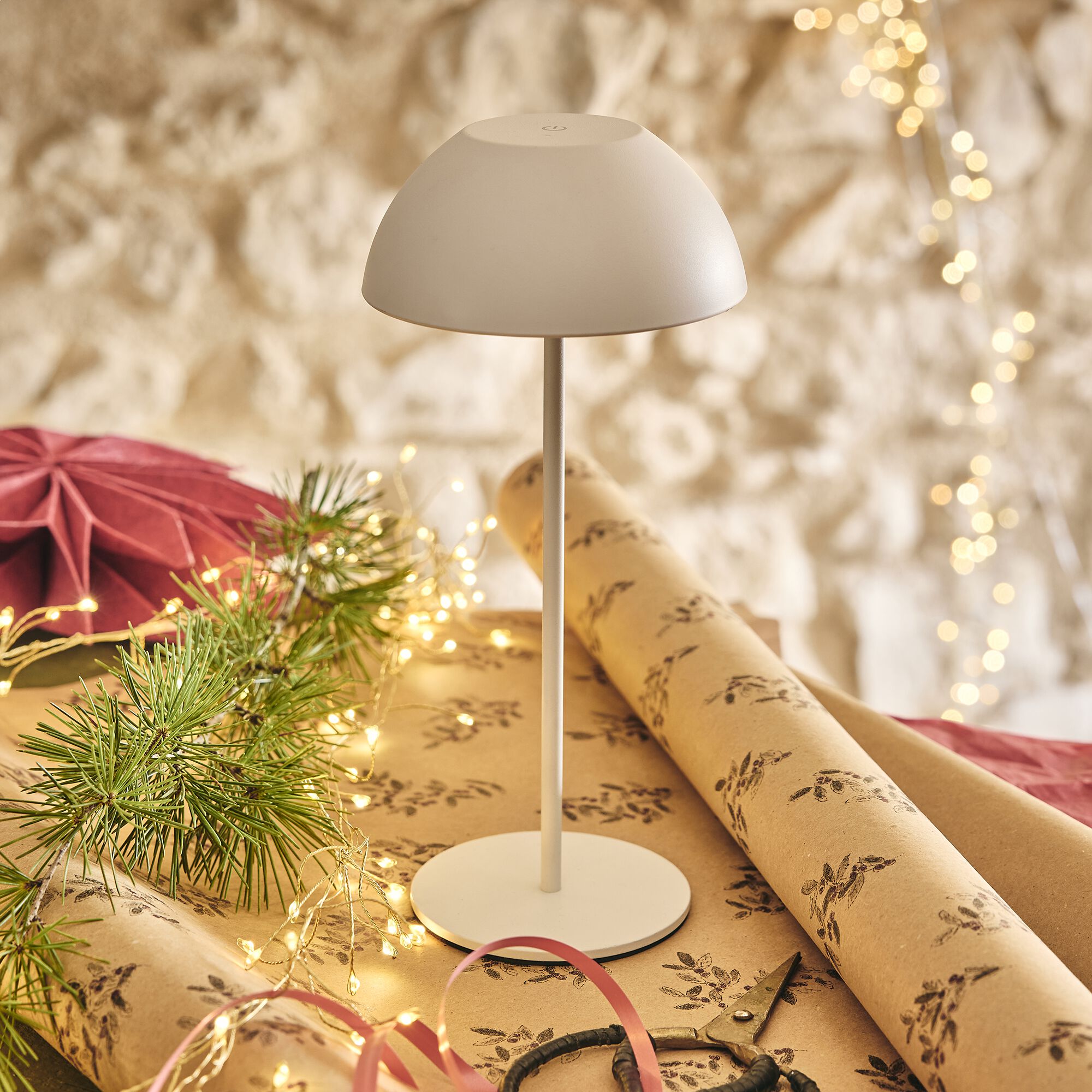 LINA - Lampe de table à poser nomade H28cm - blanc