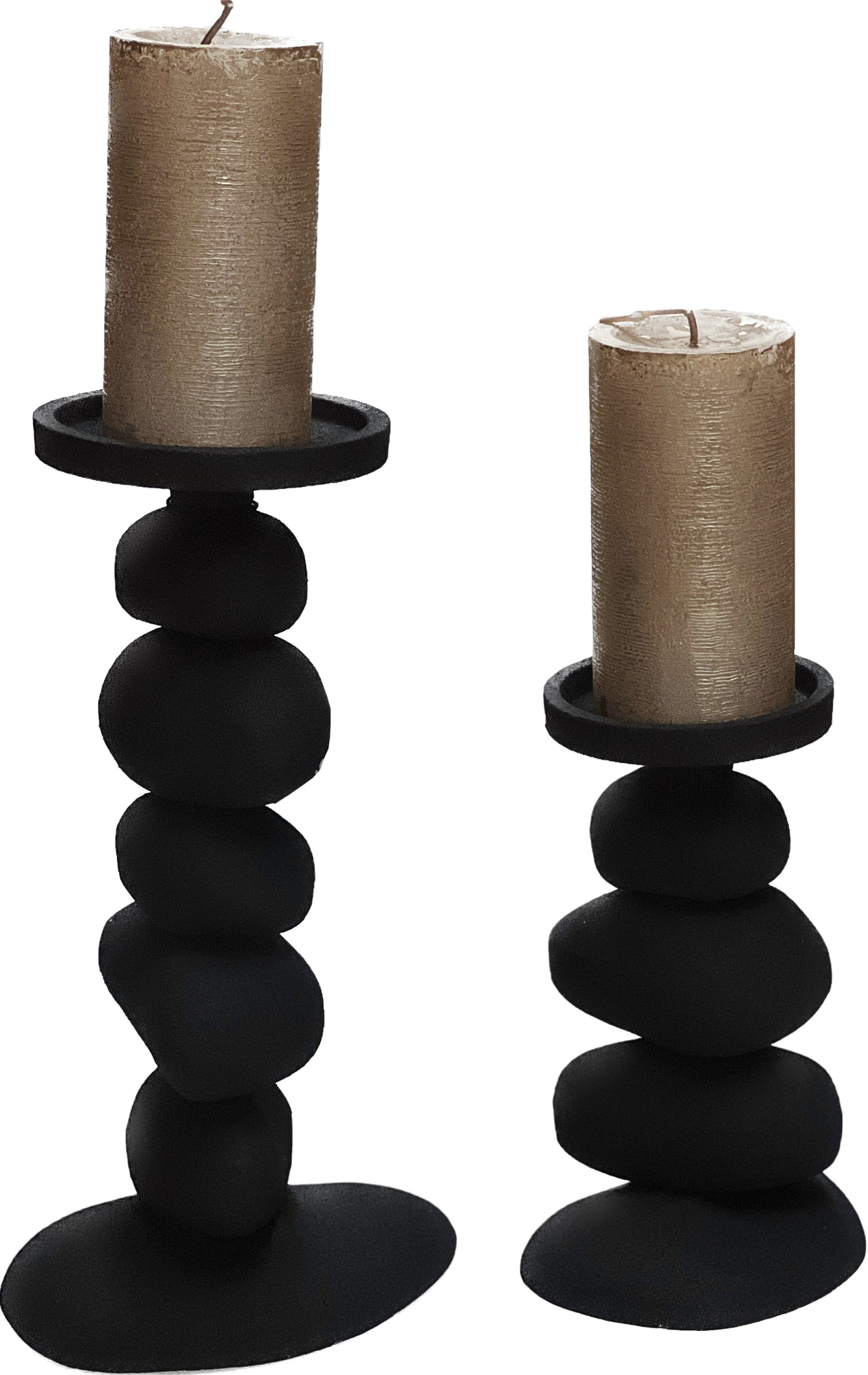 Kandelaar Carepa black L17/15 x B13/11 x H31/20 cm