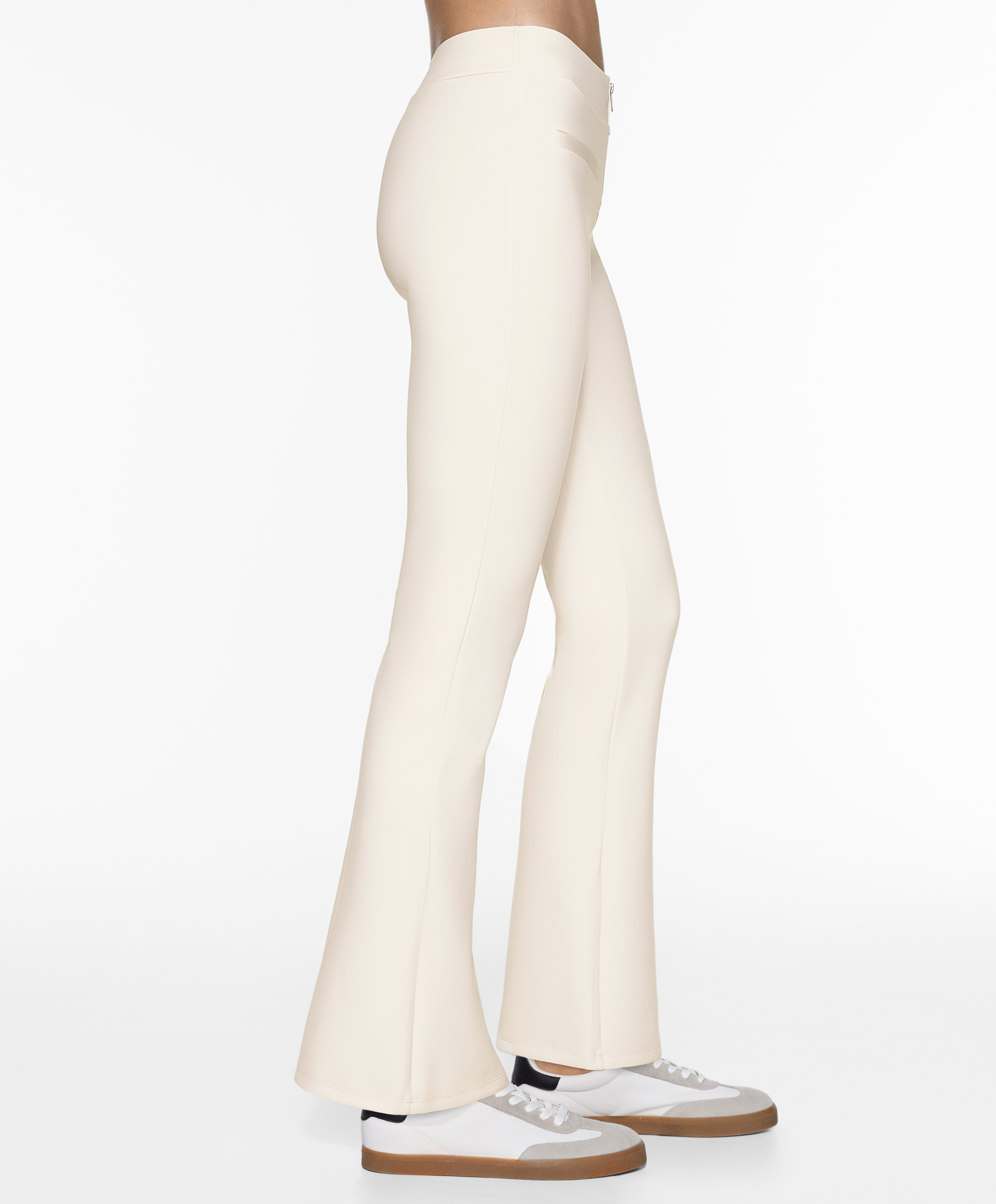 OYSHO Neoprene-effect low-rise flare trousers