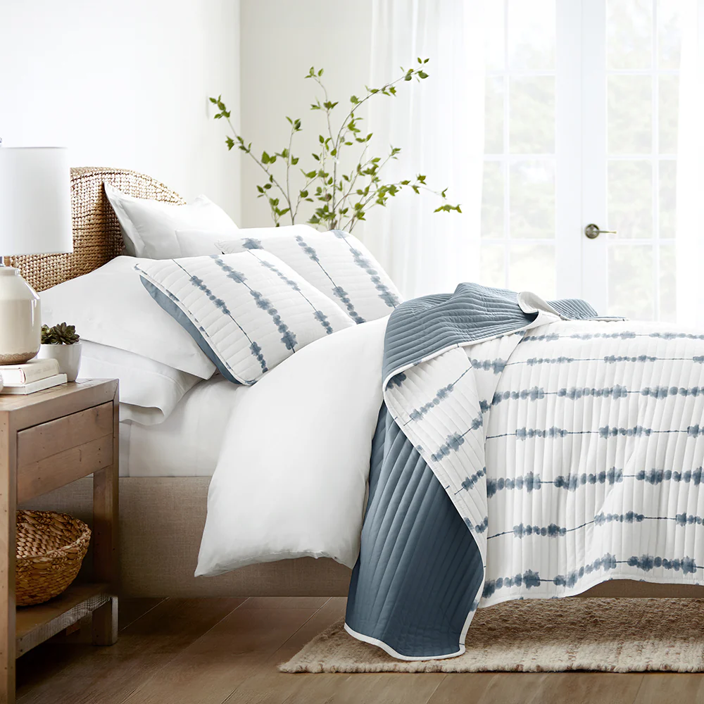 Shibori Reversible Quilted Coverlet Set - Sale