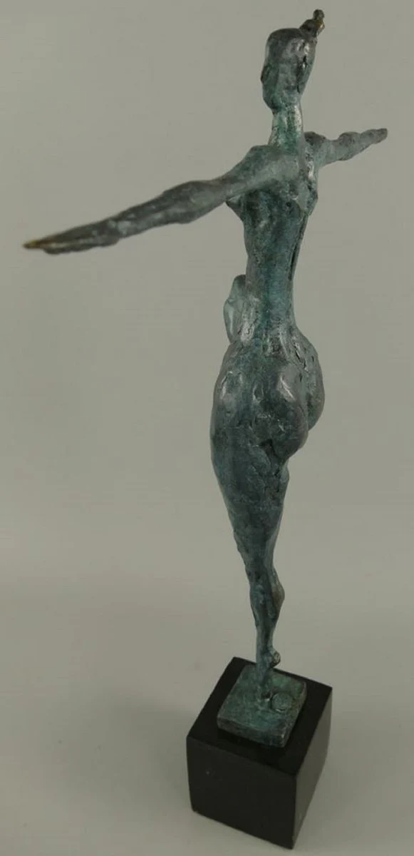 Luxury bronze sculpture dancer blue / black 36 x 8 x H. 52 cm - bronze figure with marble base - decorative accessories