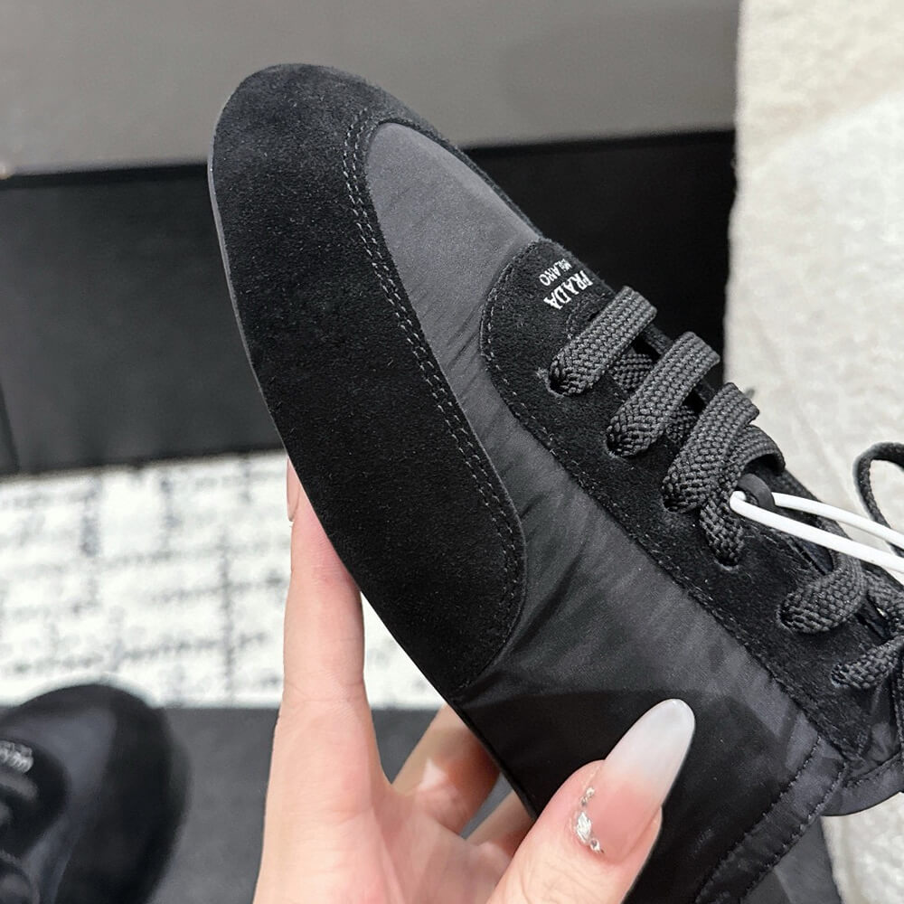 PRADA Collapse Re-Nylon and suede mules - Top Club