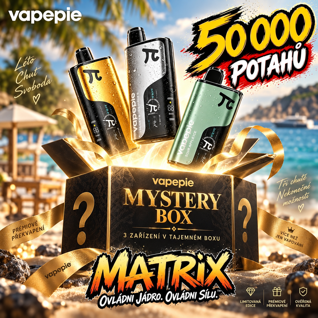 3 ks🎁Mystery Box🎁 – VAPEPIE MATRIX 50 000 Potahů