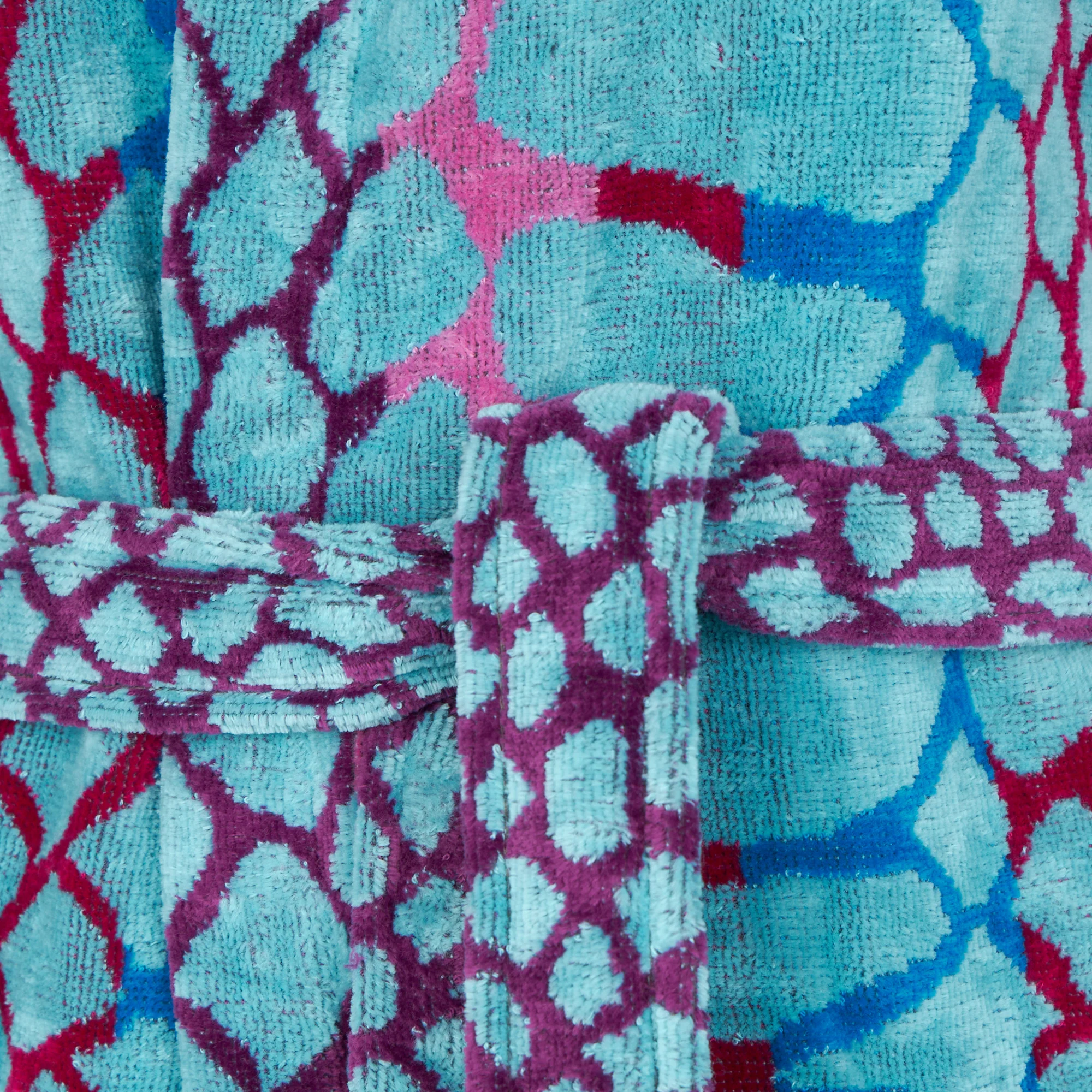 Accappatoio Con Cappuccio Corto In Spugna Pyton Tg. S Turchese Carrara