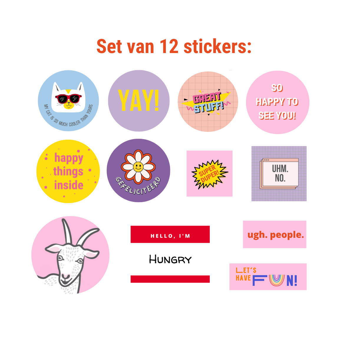 Stickerset 12 stuks