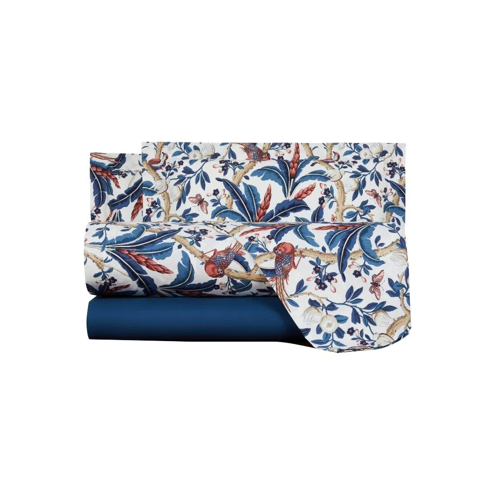 Completo Lenzuola In Percalle Paradise'S Bird Matrimoniale